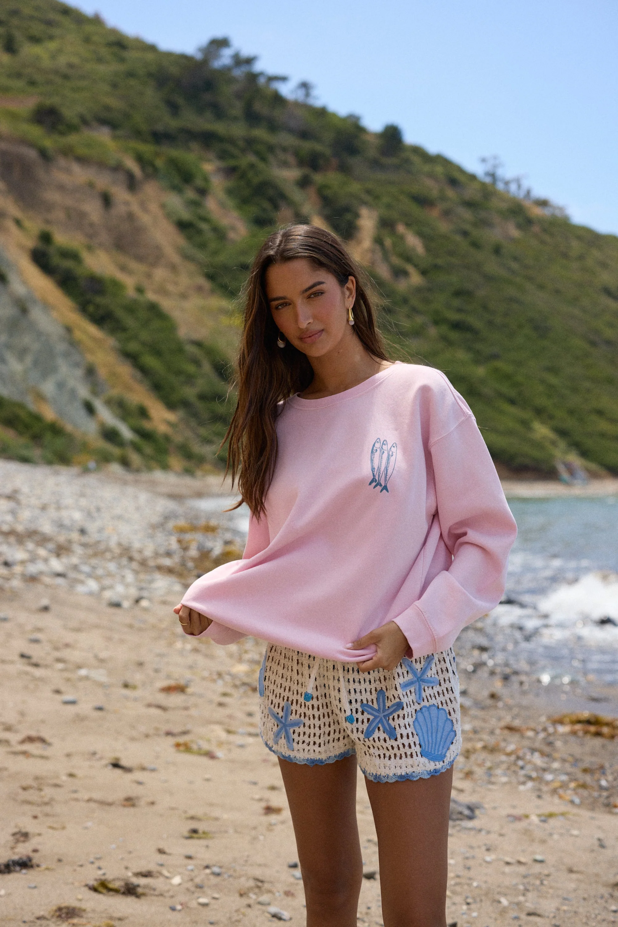 3 Fish Garment Dye Crewneck - Paradise Pink - Image 2