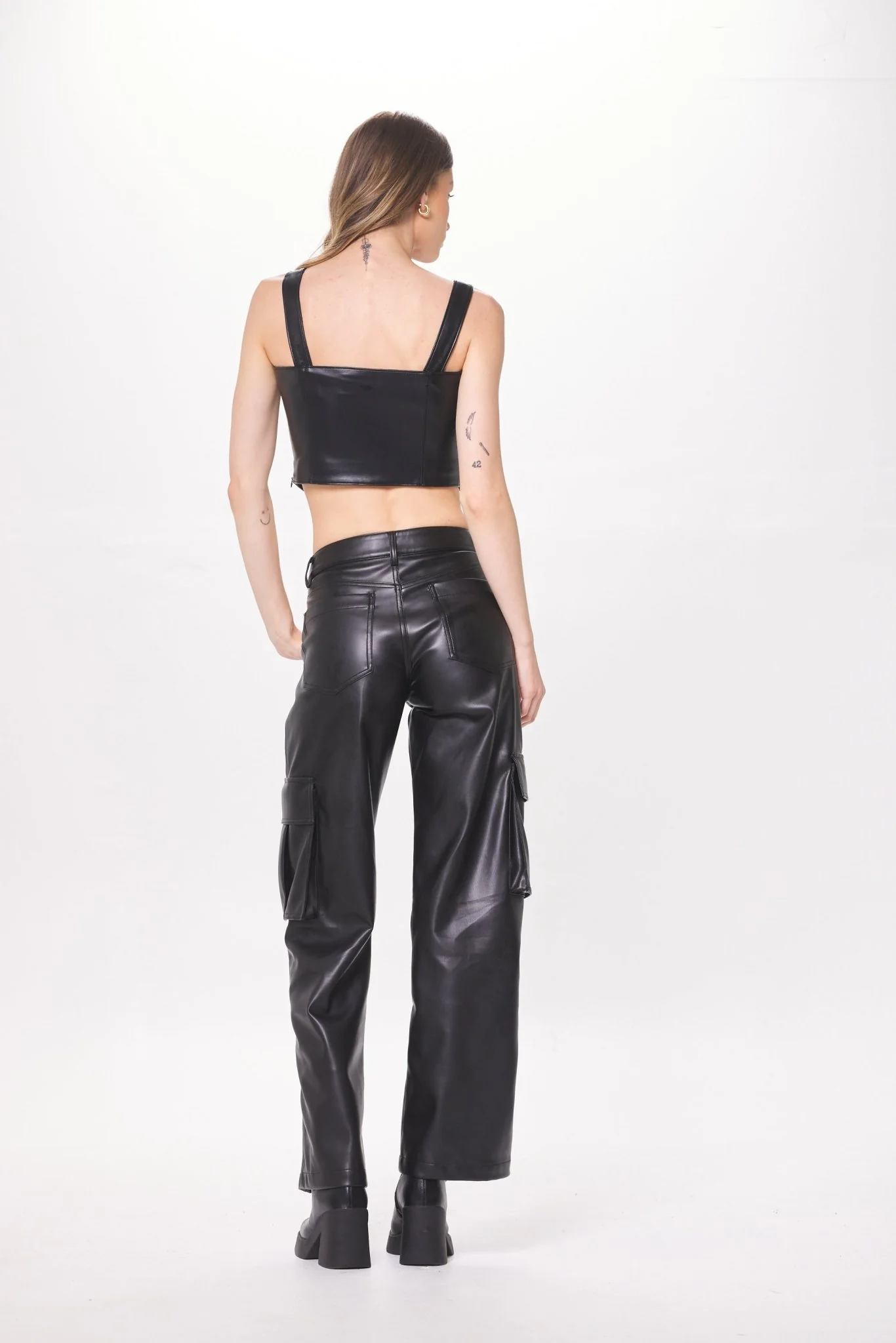 Black Faux Leather Corset - Image 4