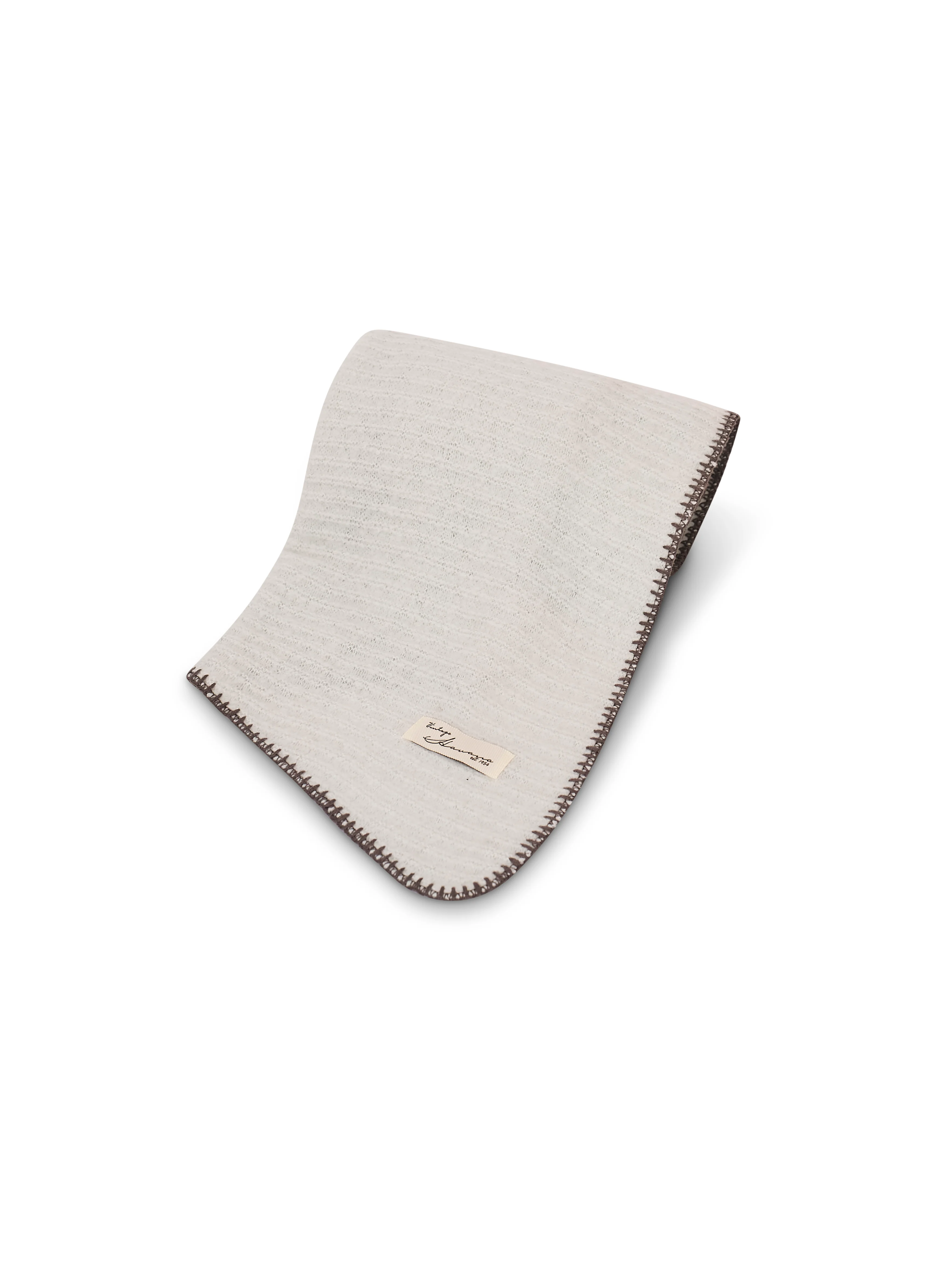 BLANKET STITCH KNIT SCARF - GREY/CHARCOAL - Image 4