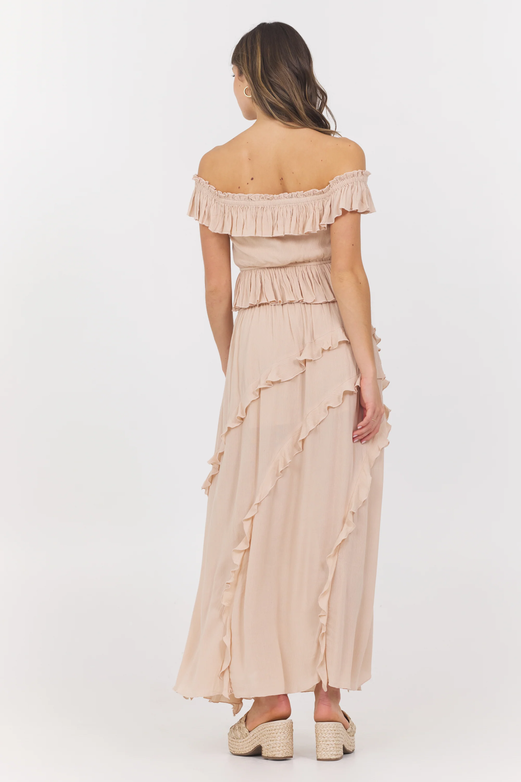 Champagne Toast Ruffle Off Shoulder Top - Image 2