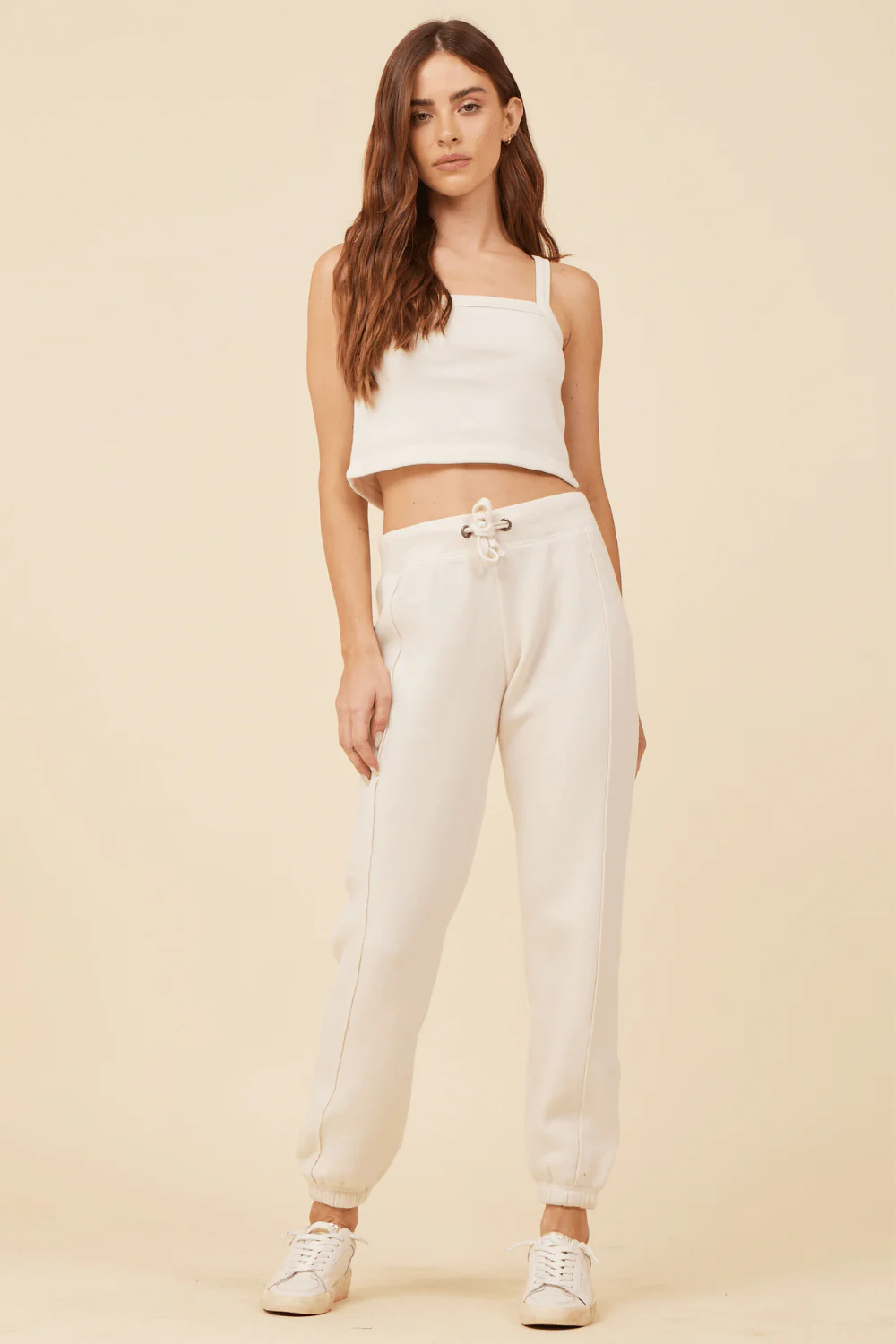 Coconut White Solid Burnout Fleece Tank - Image 3