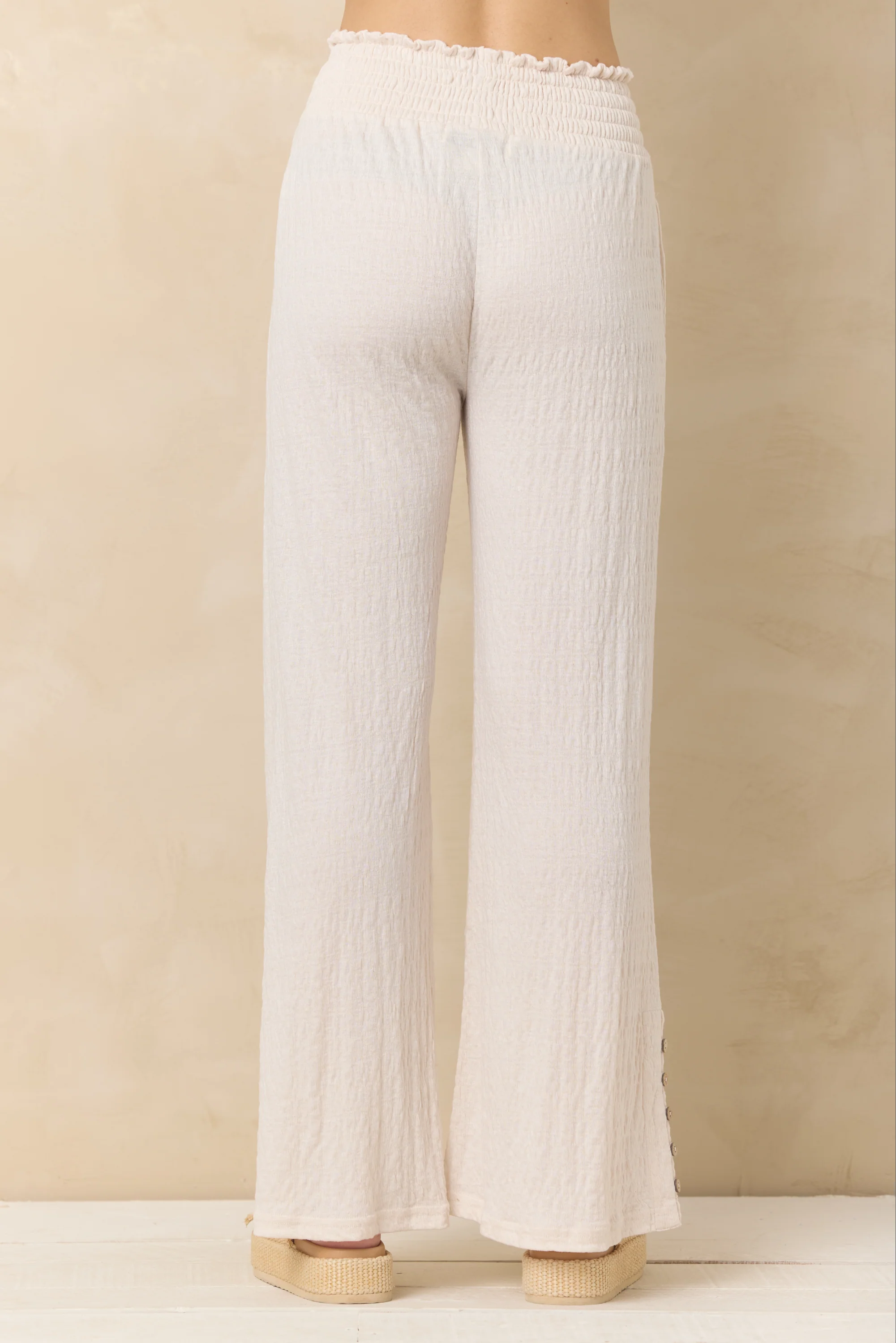 Crinkle Knit Wide Leg Pants - Image 3