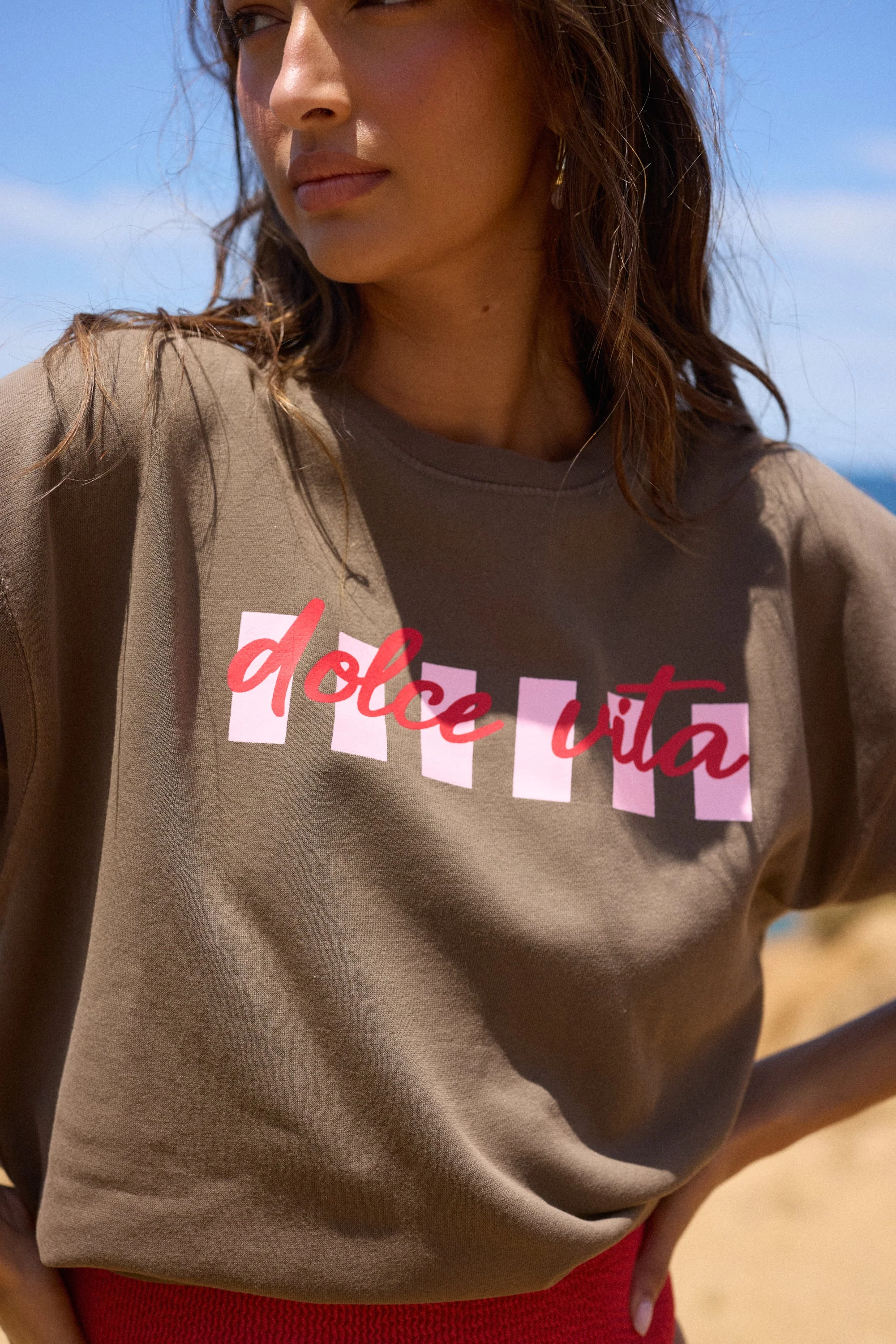 "Dolce Vita" Garment Dye Crewneck - Brown - Image 10