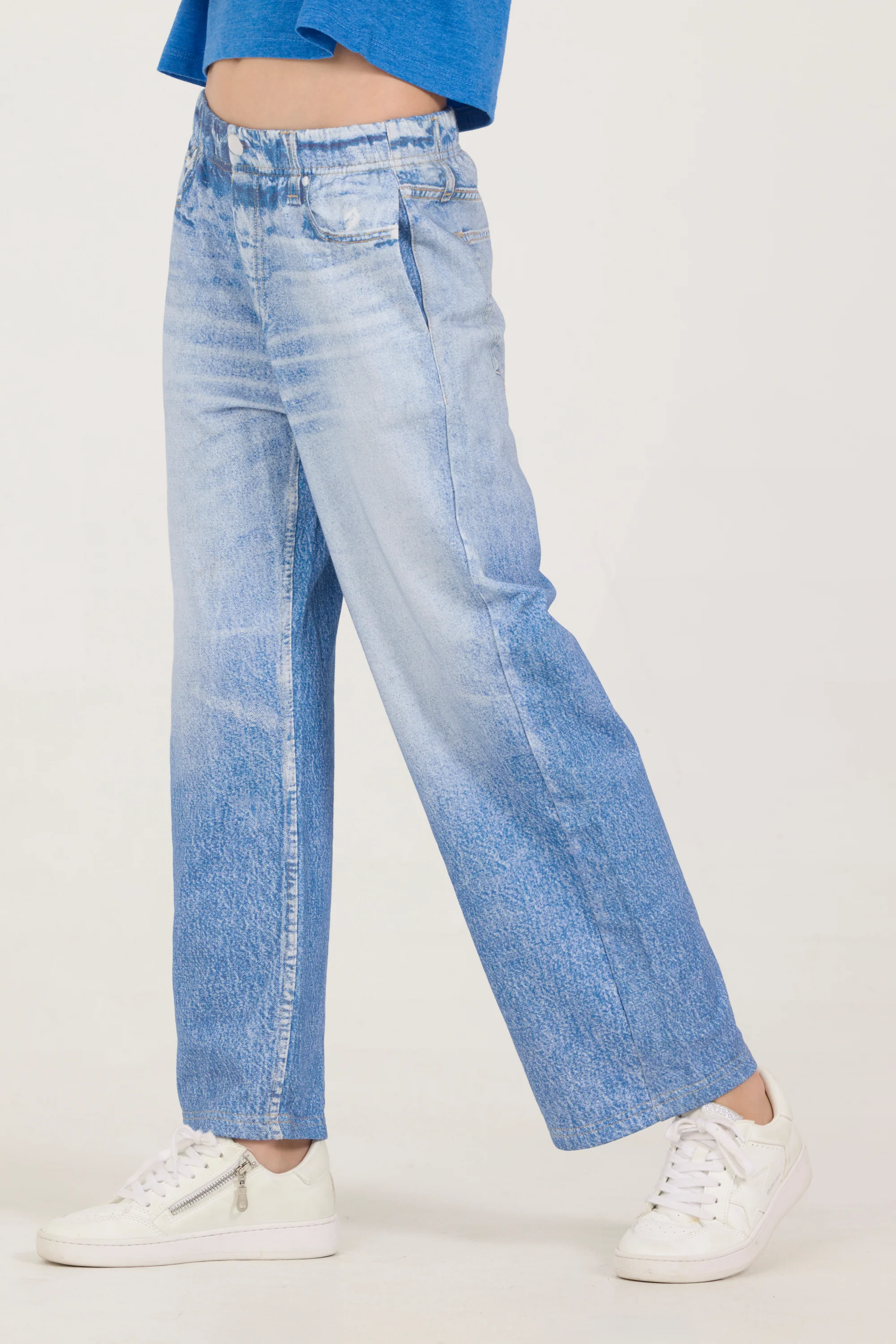 Kids Faux Denim Elastic Pant - Image 3