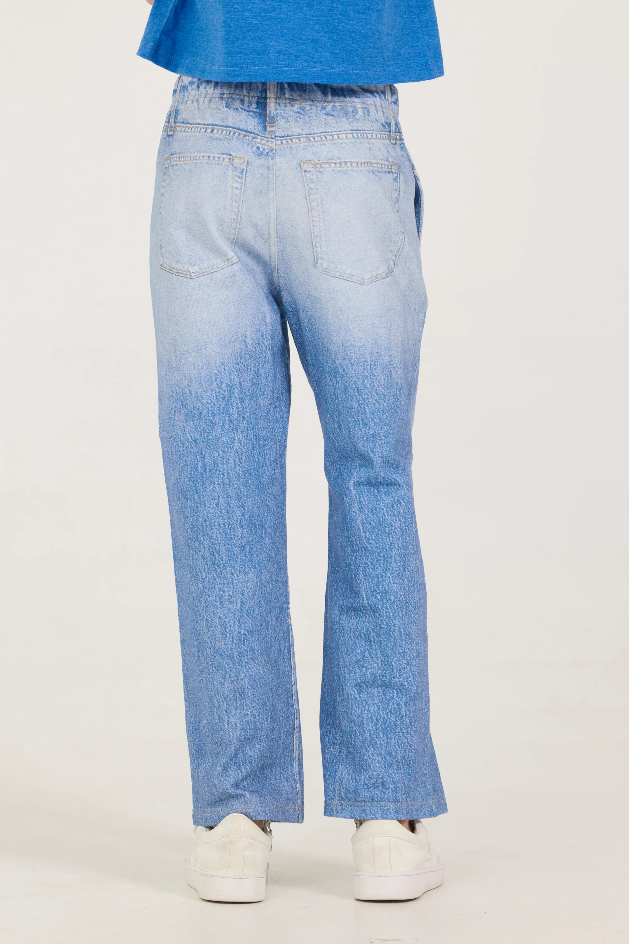 Kids Faux Denim Elastic Pant - Image 4