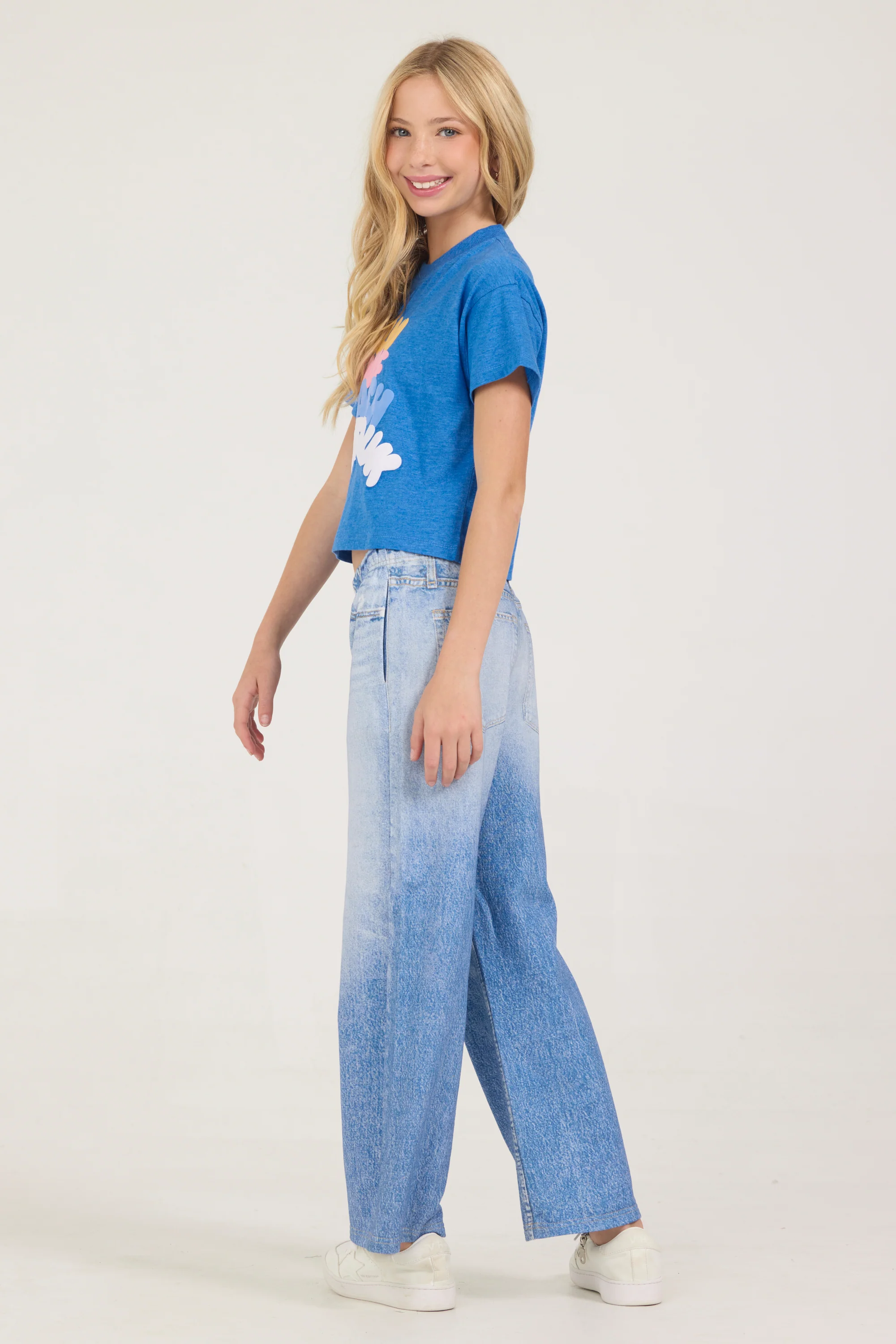 Kids Faux Denim Elastic Pant - Image 5
