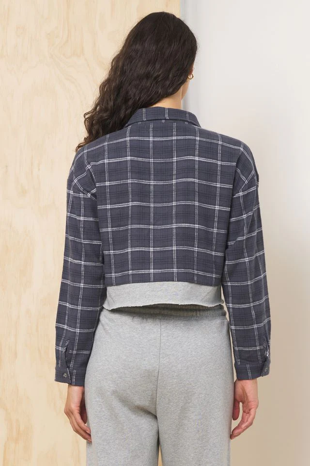 Flannel Shirt w/ French Terry Hem - Image 2