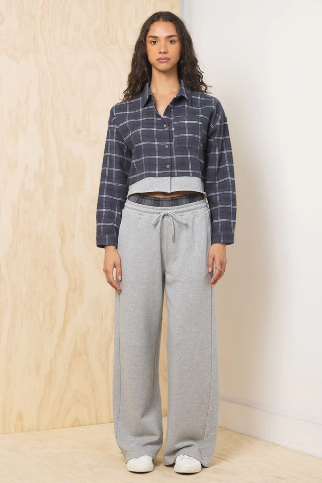 Flannel Shirt w/ French Terry Hem - Image 3