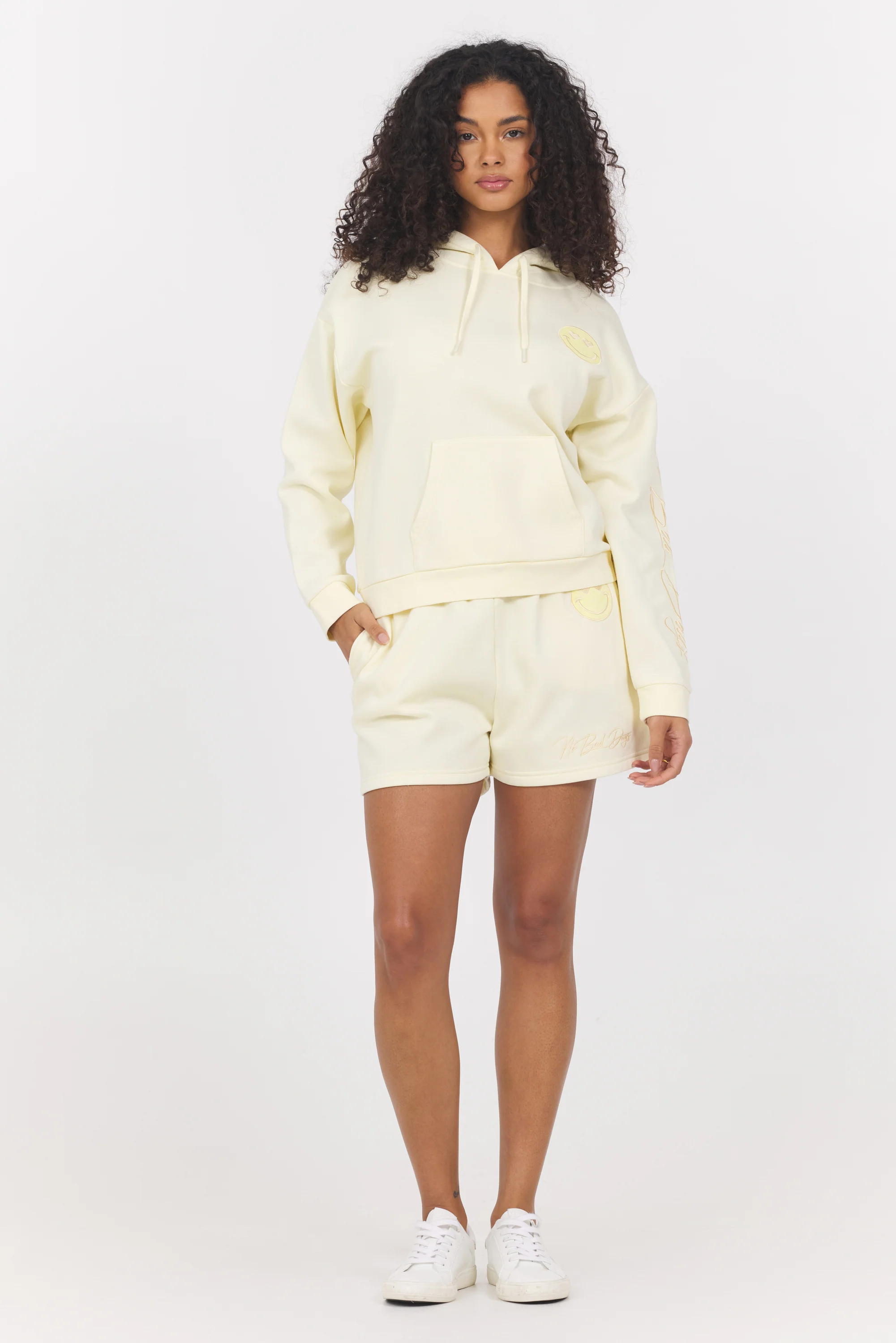 Garment Dye Embroidered Shorts + Hoodie 2-Piece Set