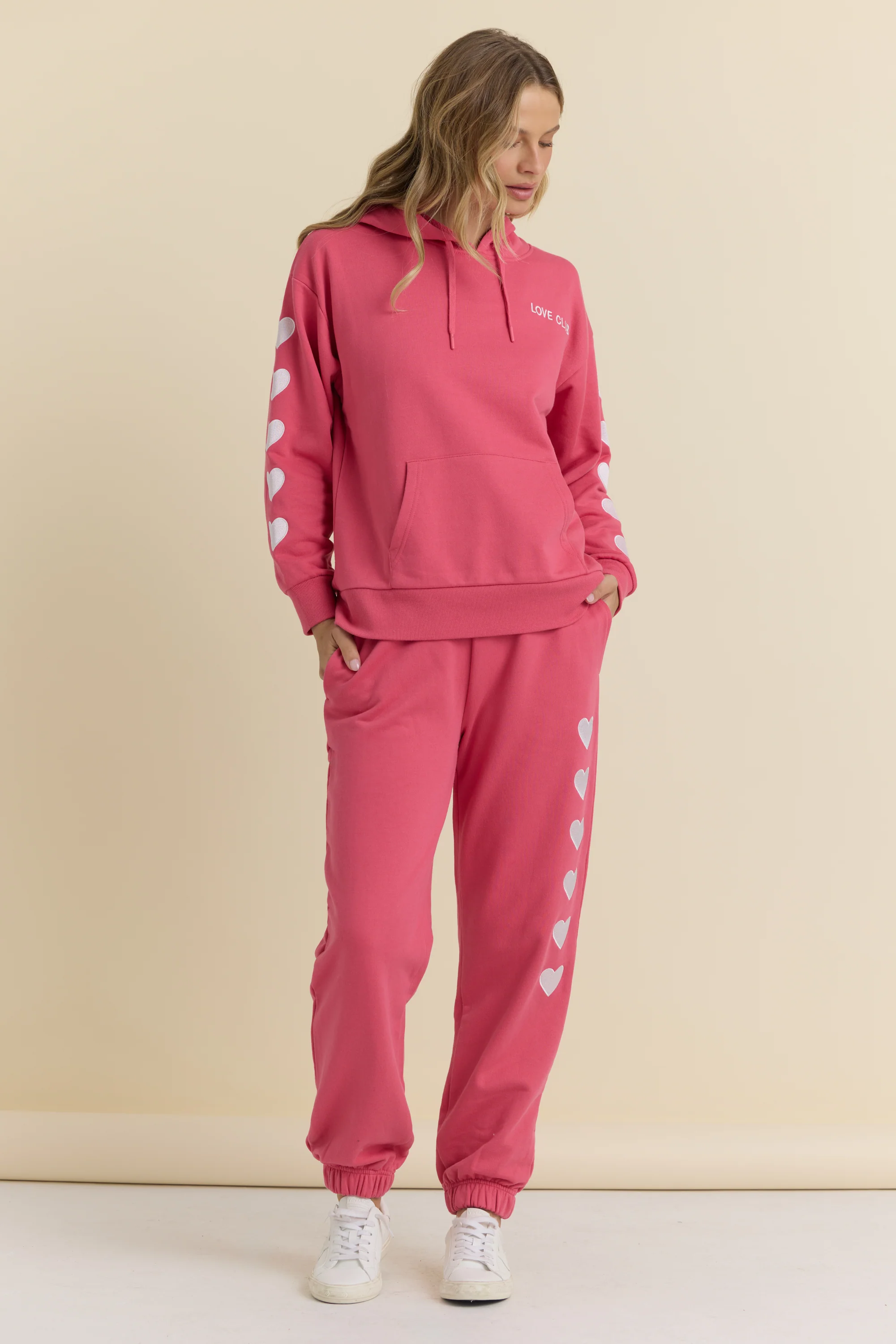 Heart Emroidered French Terry Hoodie - Image 2