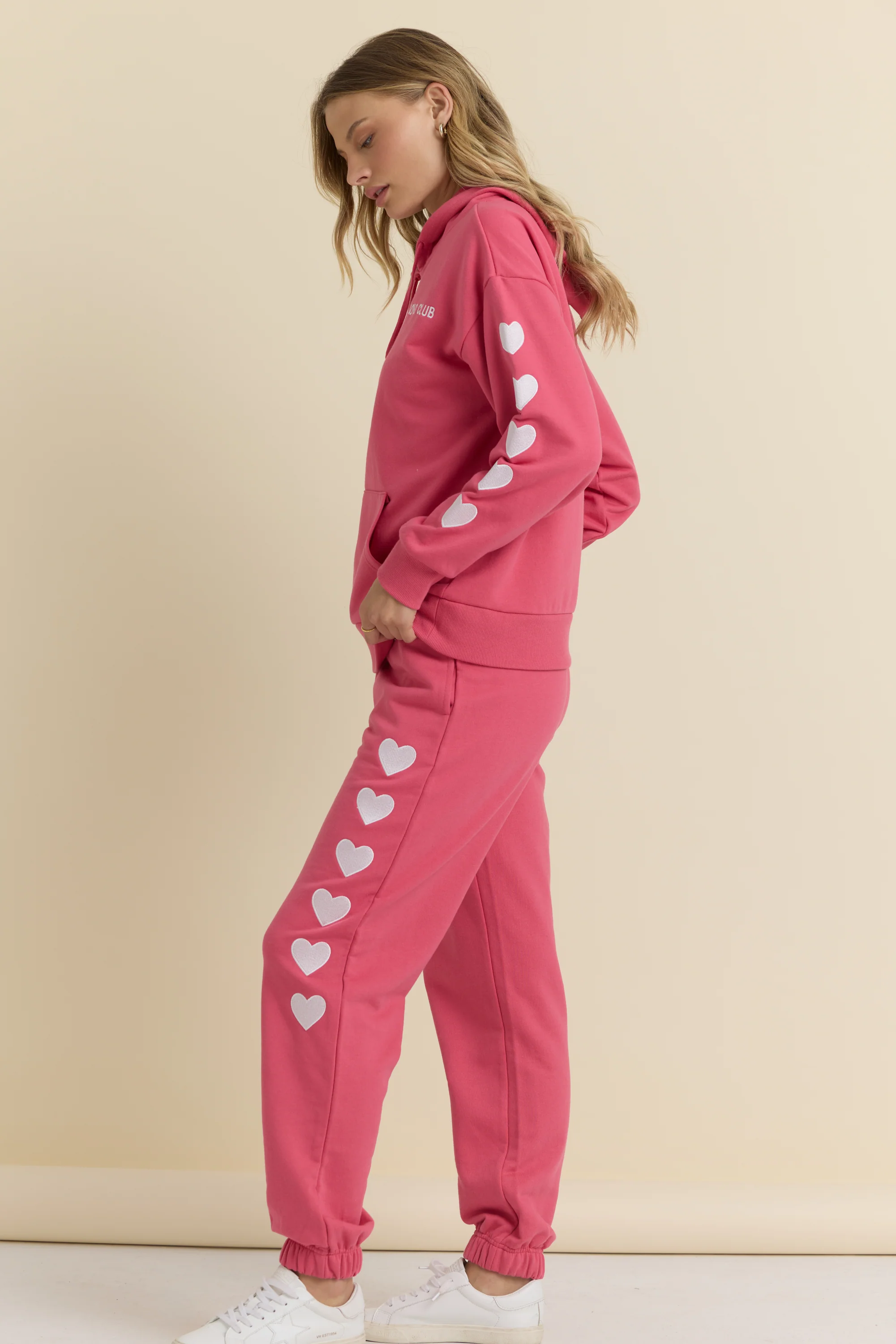 Heart Emroidered French Terry Hoodie - Image 3