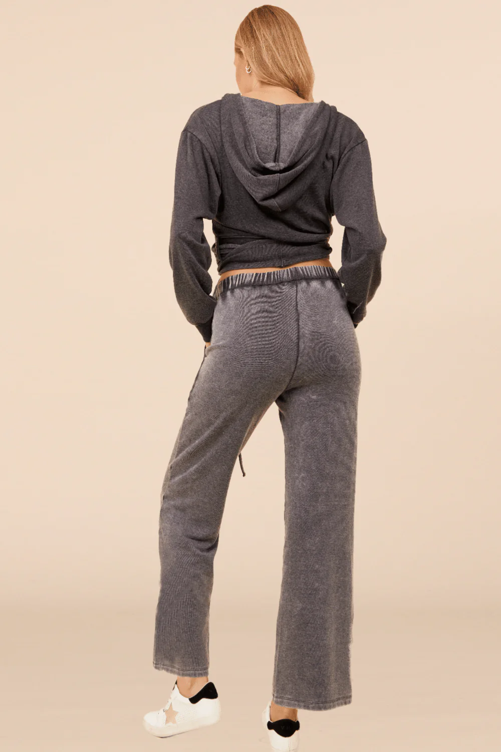 Heather Charcoal Lightweight Fleece Surplice Hoodie - Image 4
