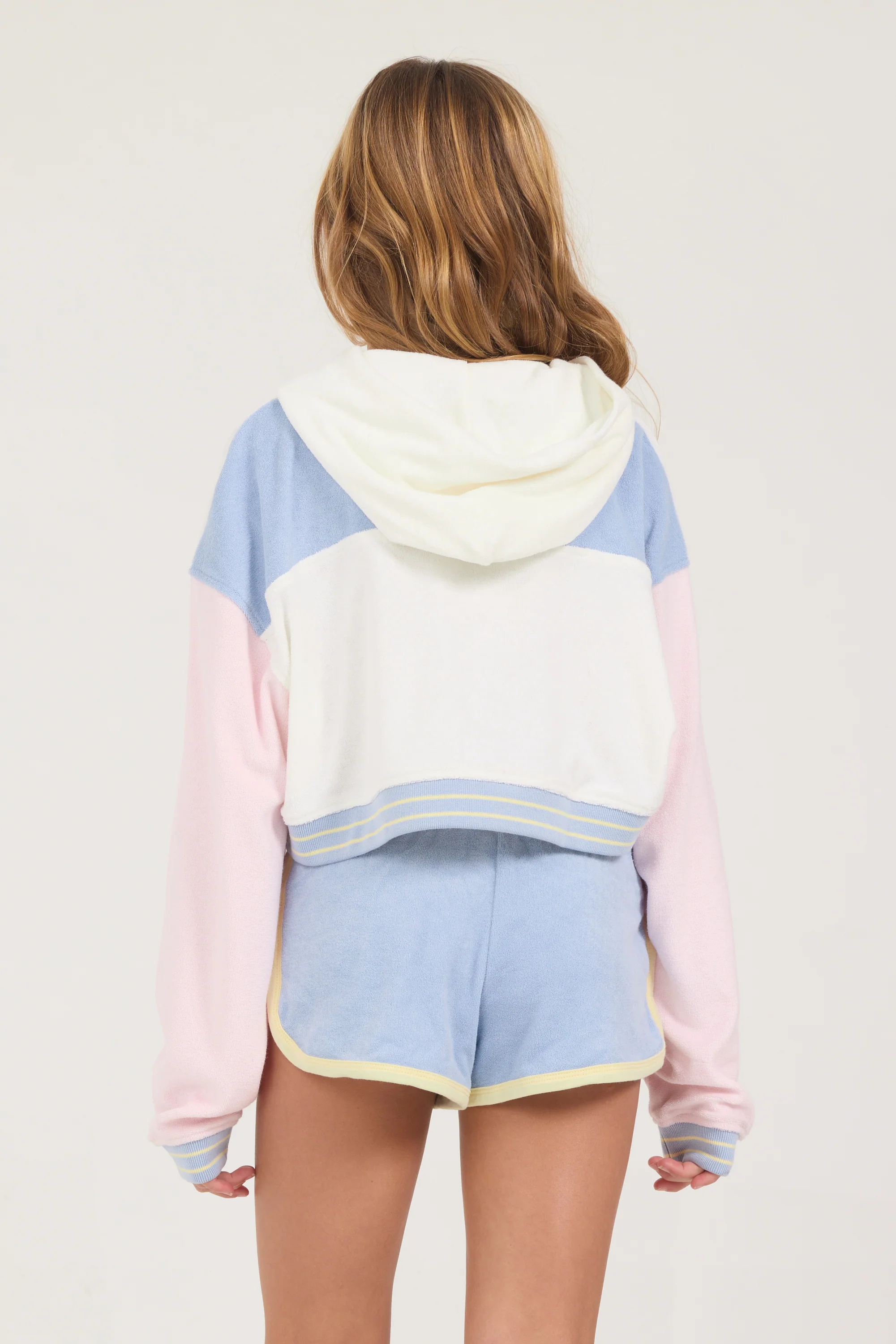 Kids Blue Terry Cloth Patch Short - Image 5