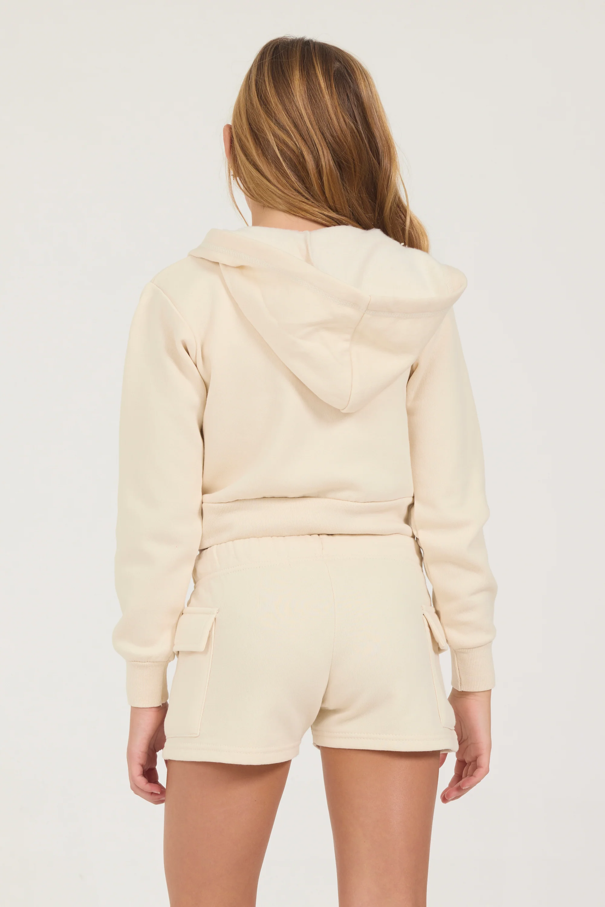 Kids Burnout Crop Zip Hoodie - Image 2