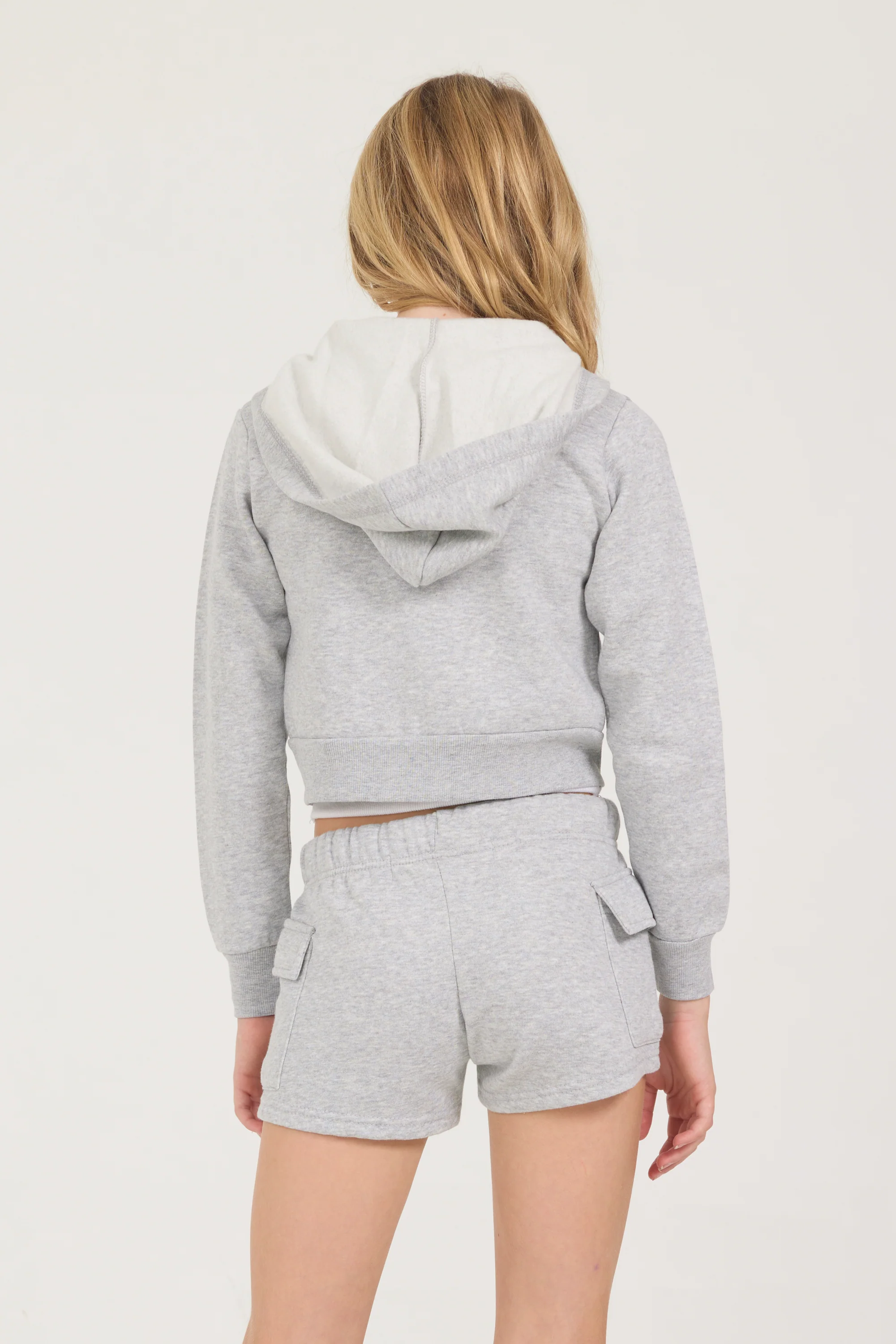 Kids Burnout Crop Zip Hoodie - Image 4