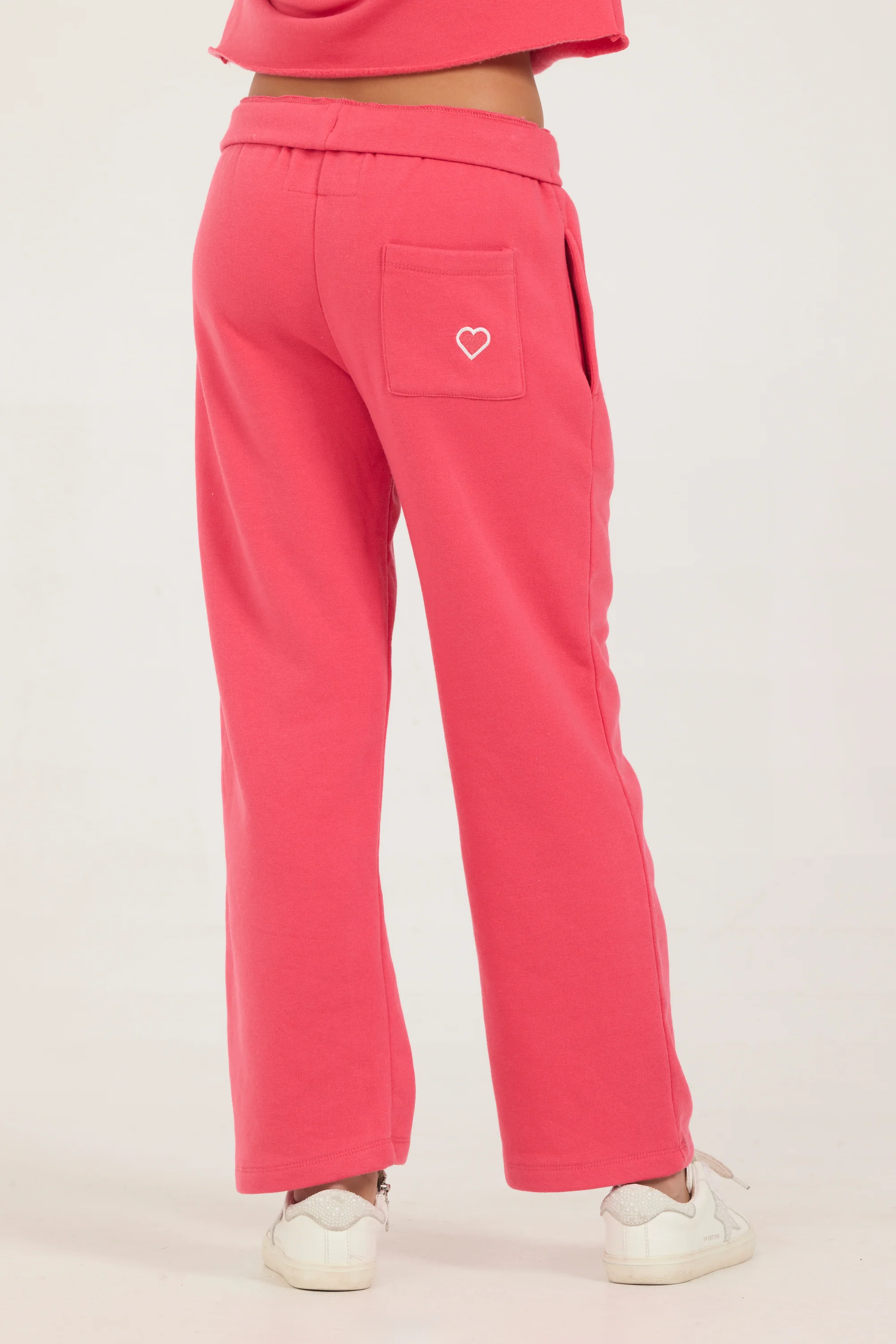 Kids Burnout Wide Leg Heart Back Pocket Pants - Image 8