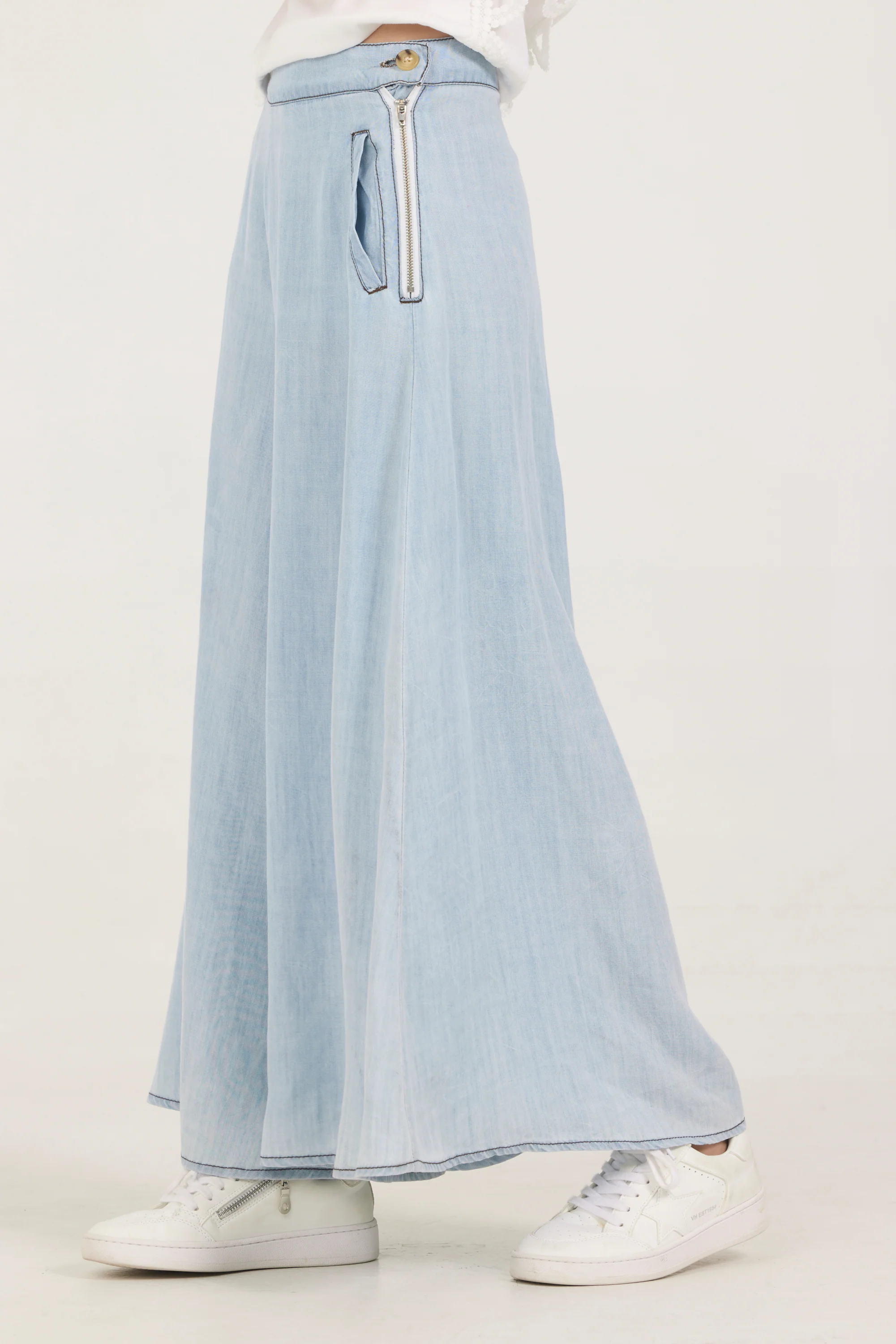 Kids Chambray Wide Leg Pant - Image 3