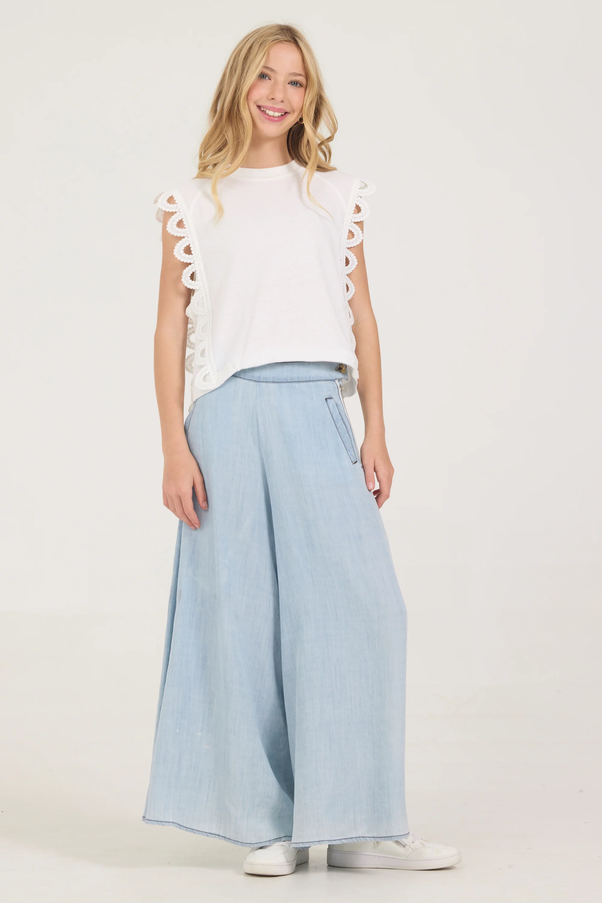 Kids Chambray Wide Leg Pant - Image 4