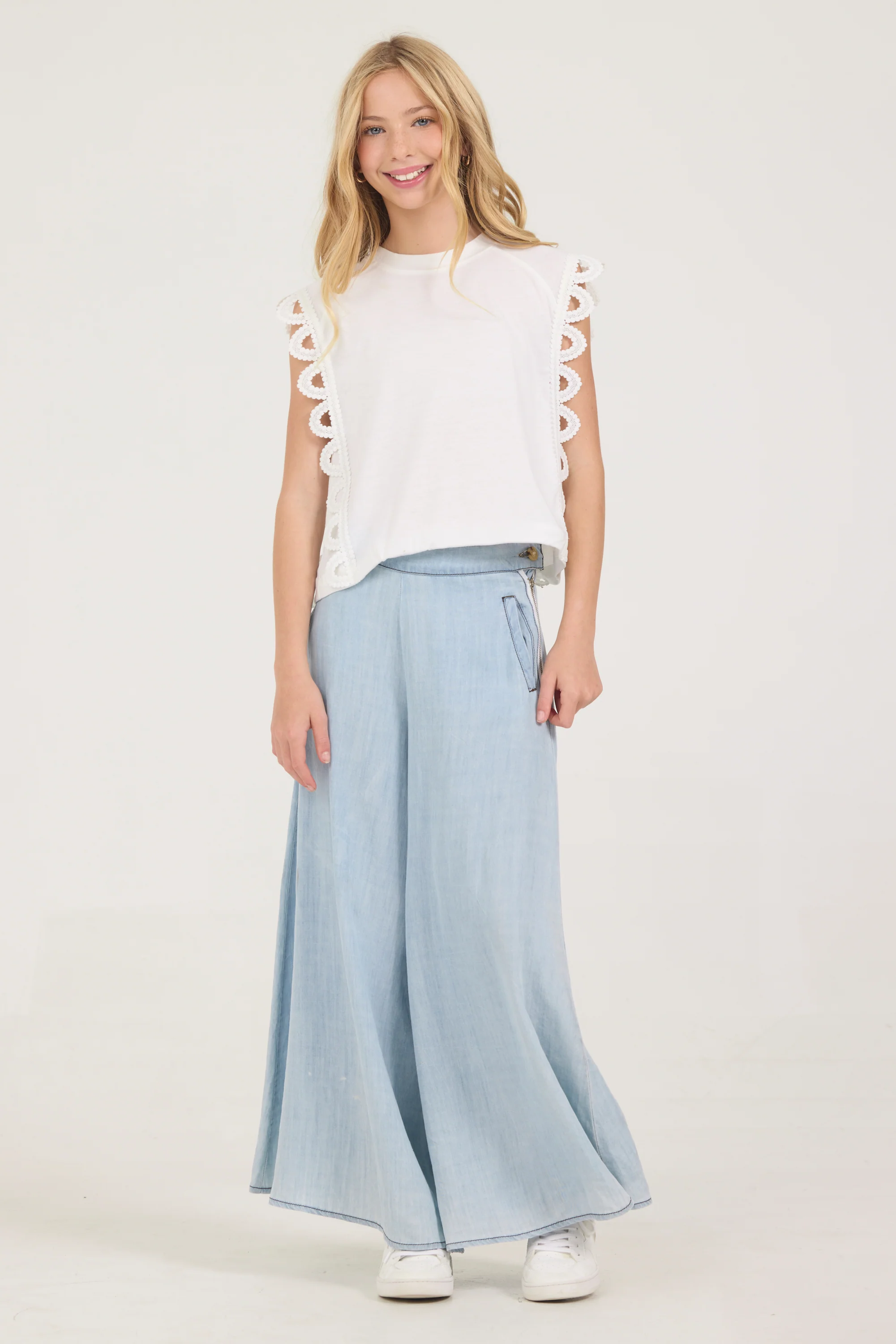 Kids Chambray Wide Leg Pant - Image 5