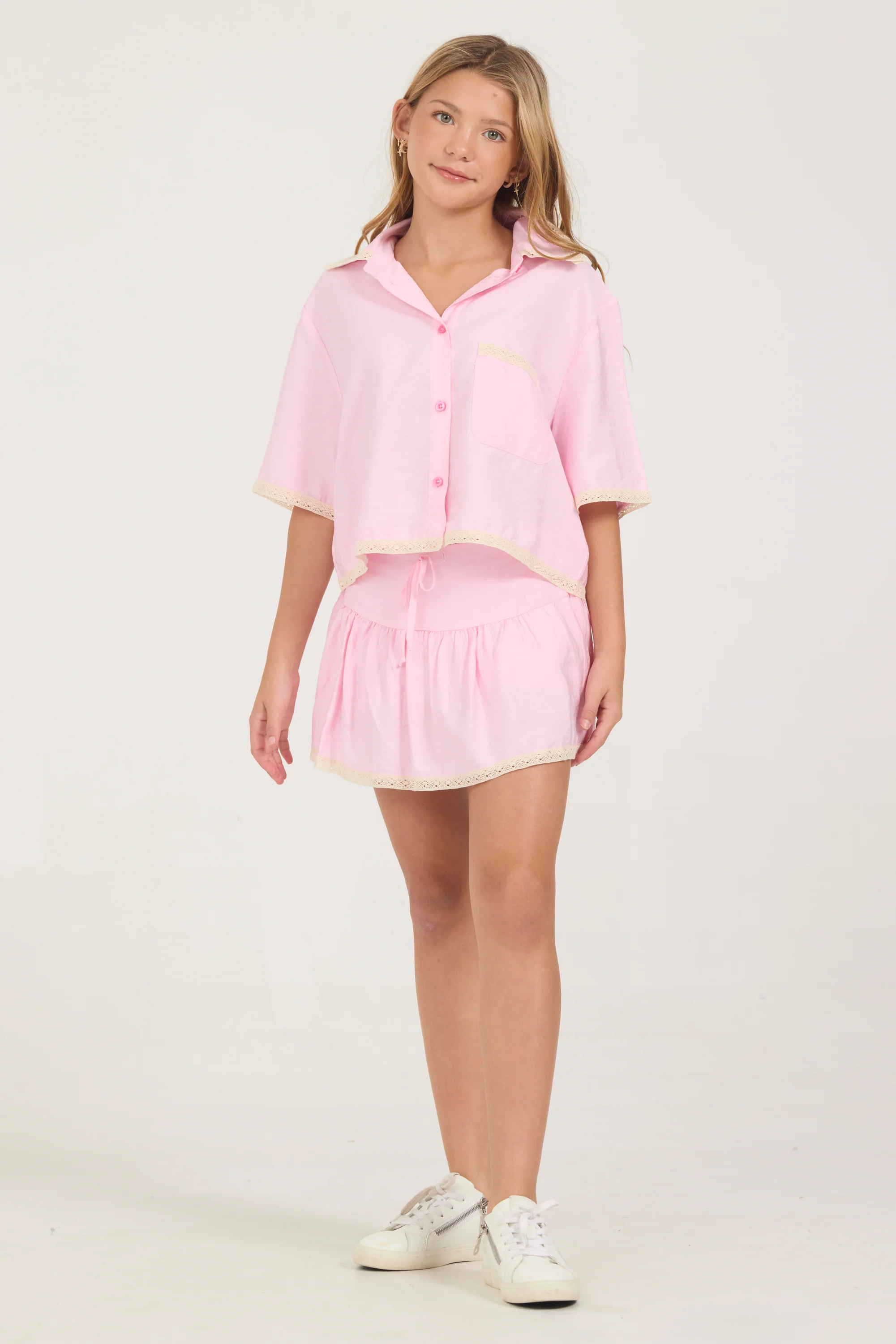 Kids Cherry Blossom Button-Up Top - Image 3