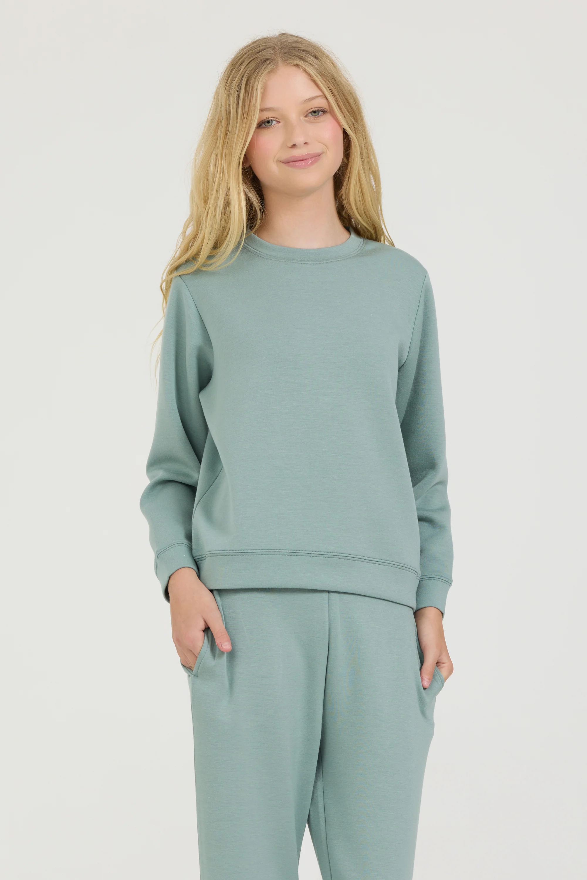 Kids Essential Fleece Crewneck - Image 5