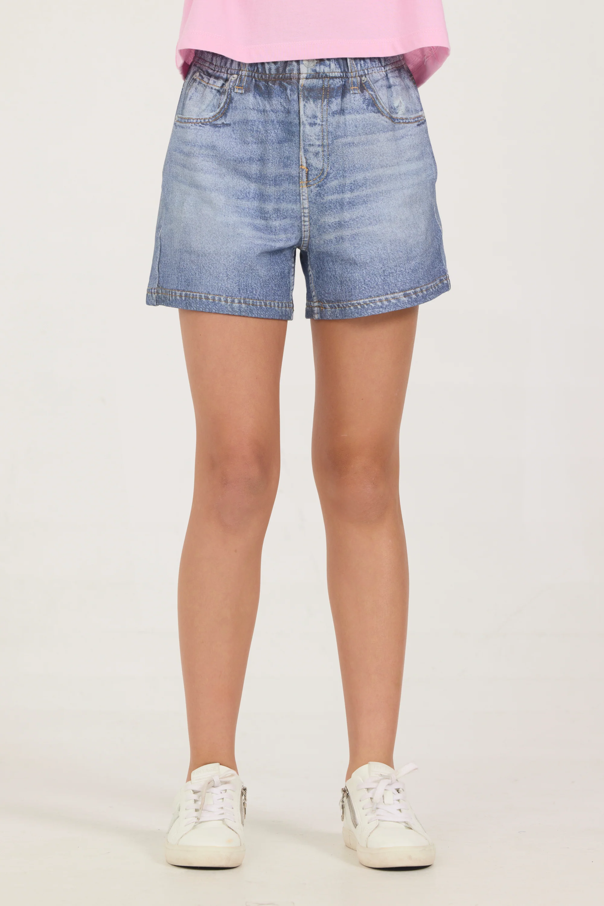 Kids Faux Denim Short - Image 4