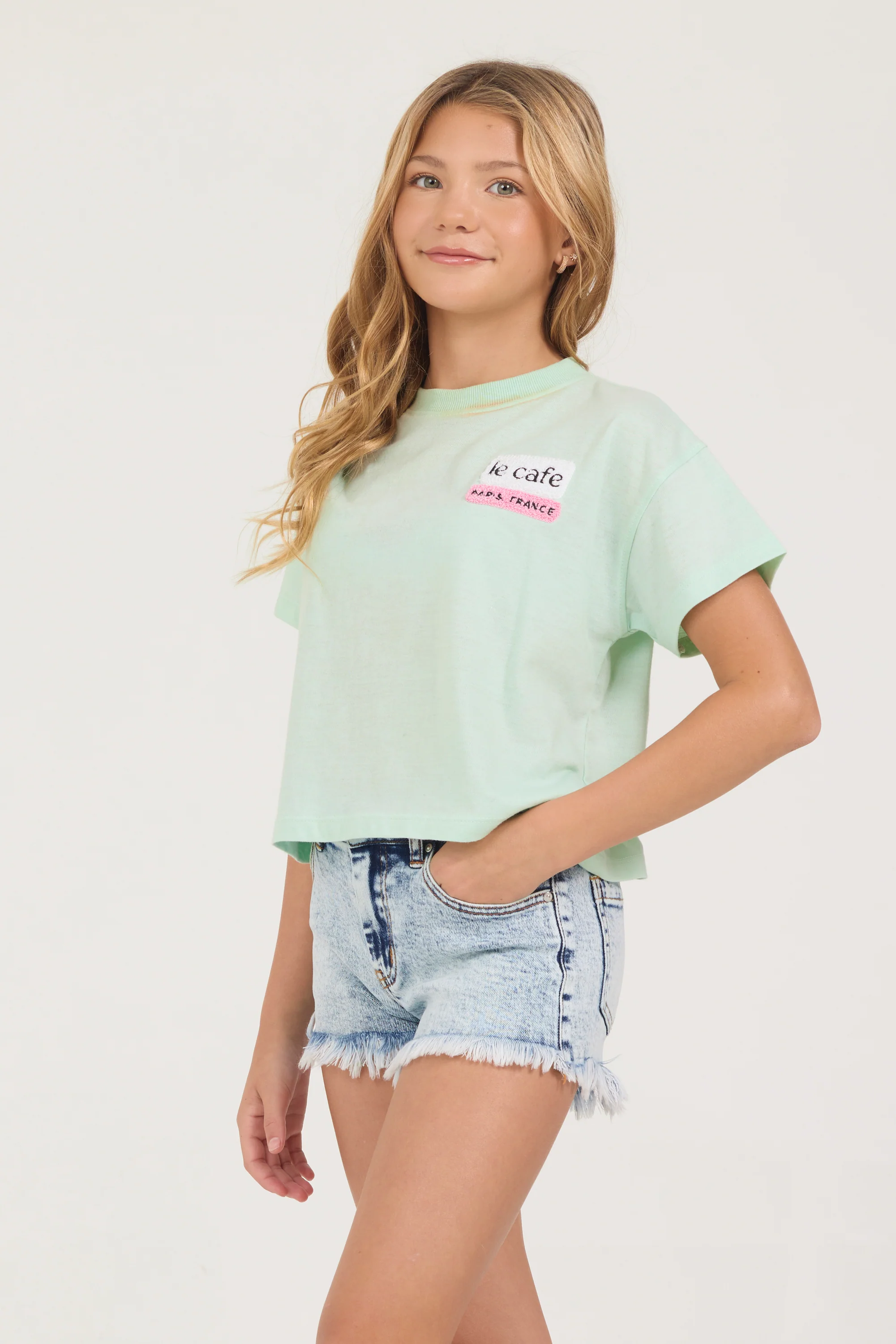 Kids Mint Le Cafe Tee - Image 4