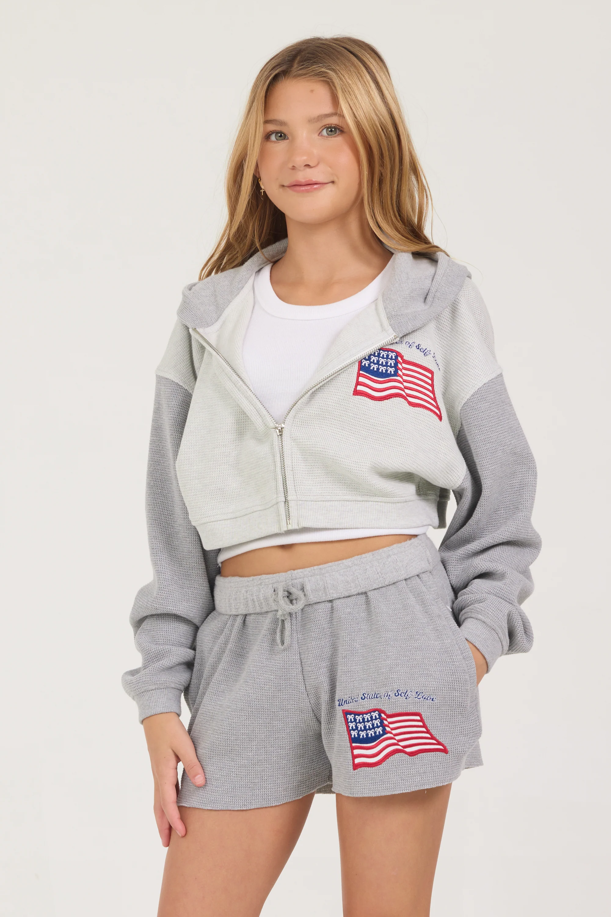 Kids United States of Self Love Thermal Zip Hoodie
