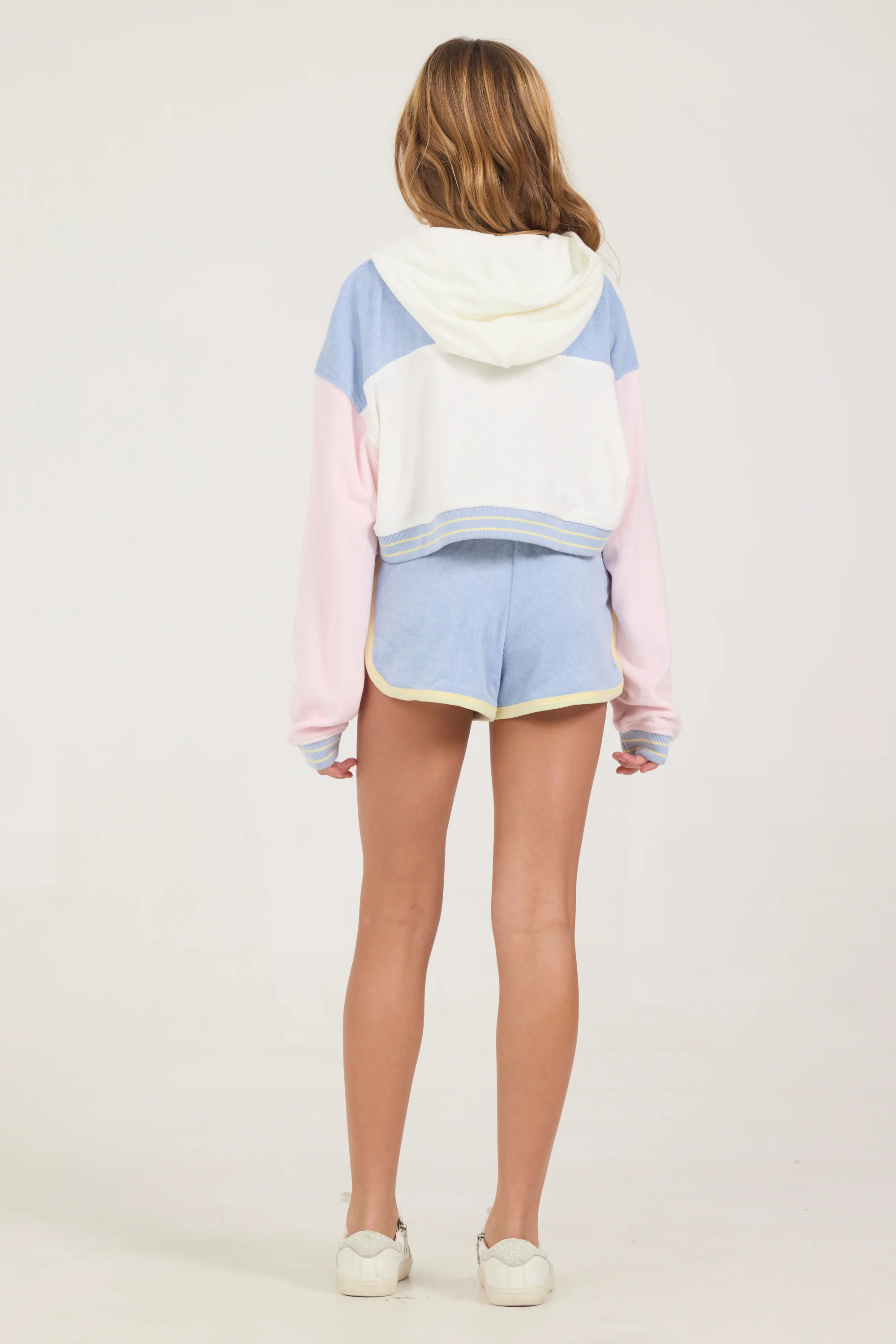 Kids White Terry Cloth Winged Zip Hoodie - Image 6