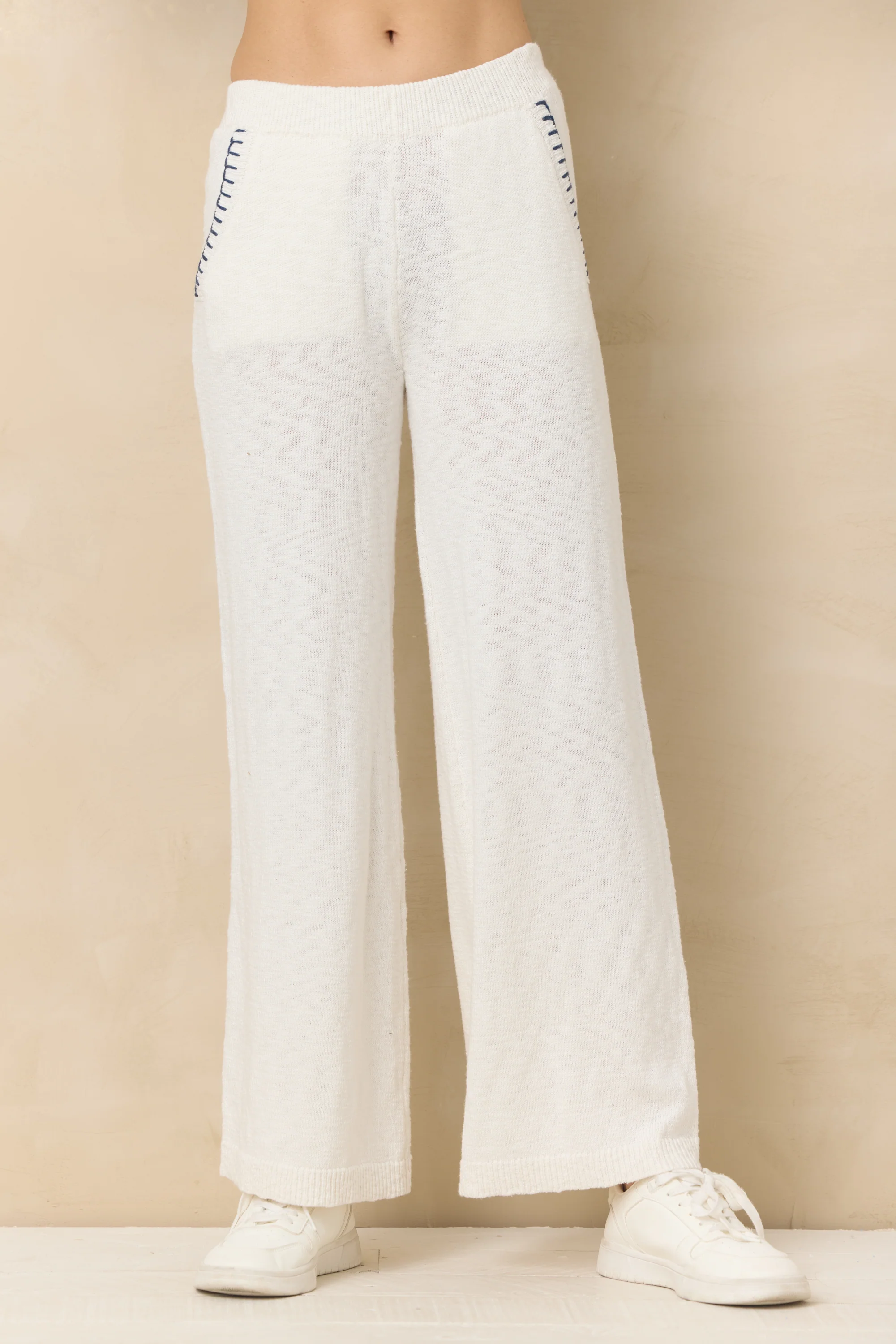 Knit Pants with Whipstitch - Image 2