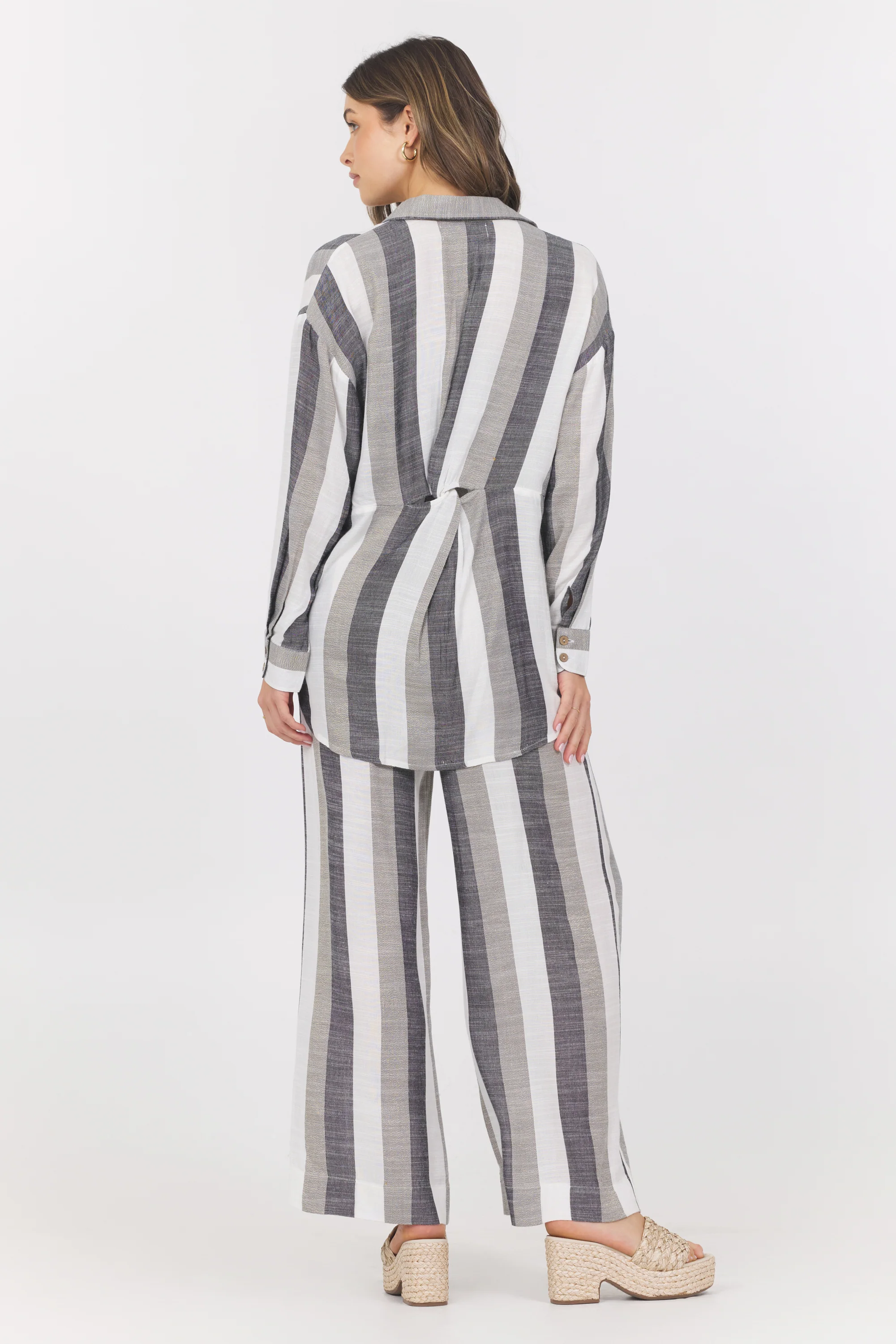 Lightweight Metallic Stripe Button Down - Image 3