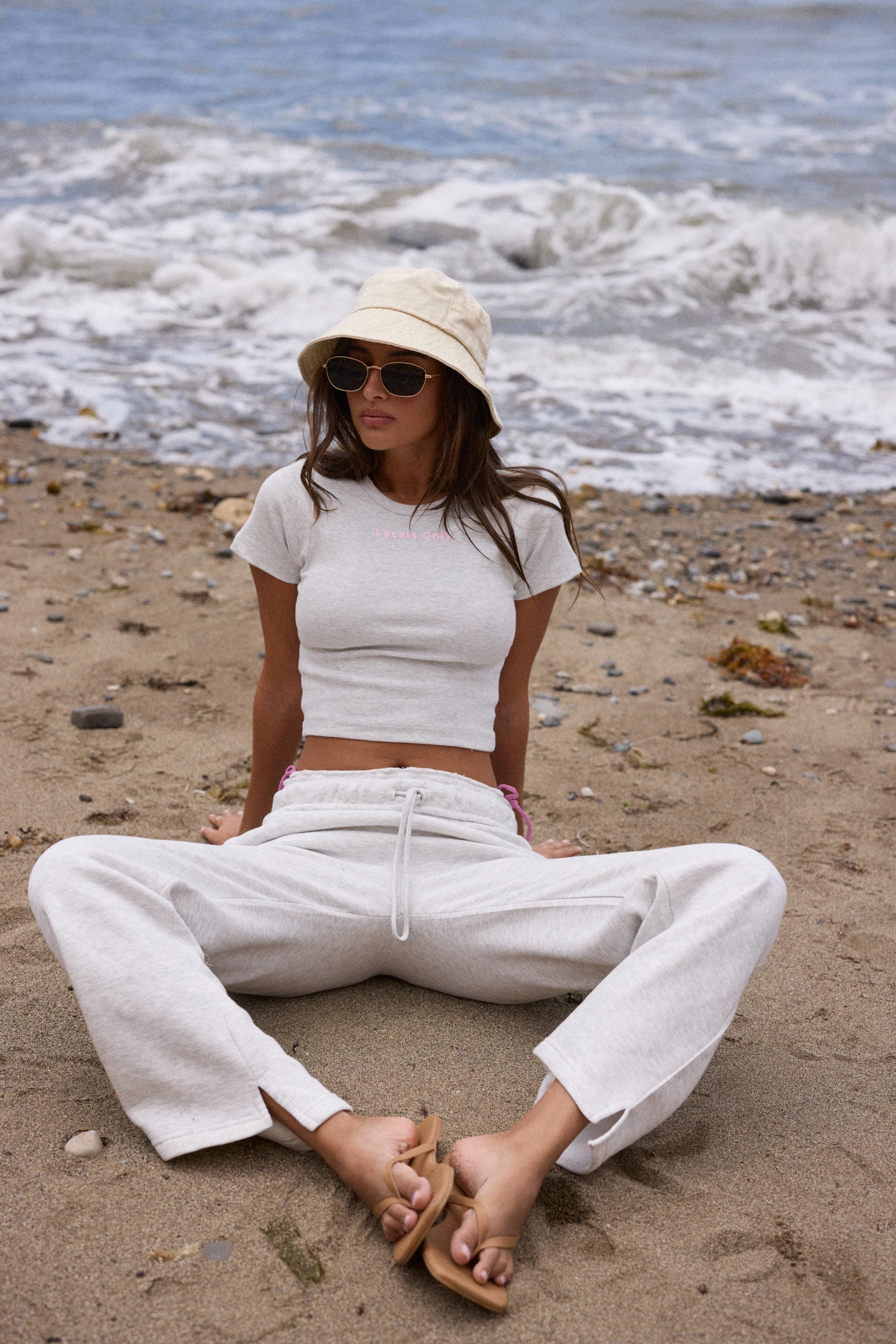 "Locals Only" Essential Fleece Sweatpants - Ash Grey - Image 5