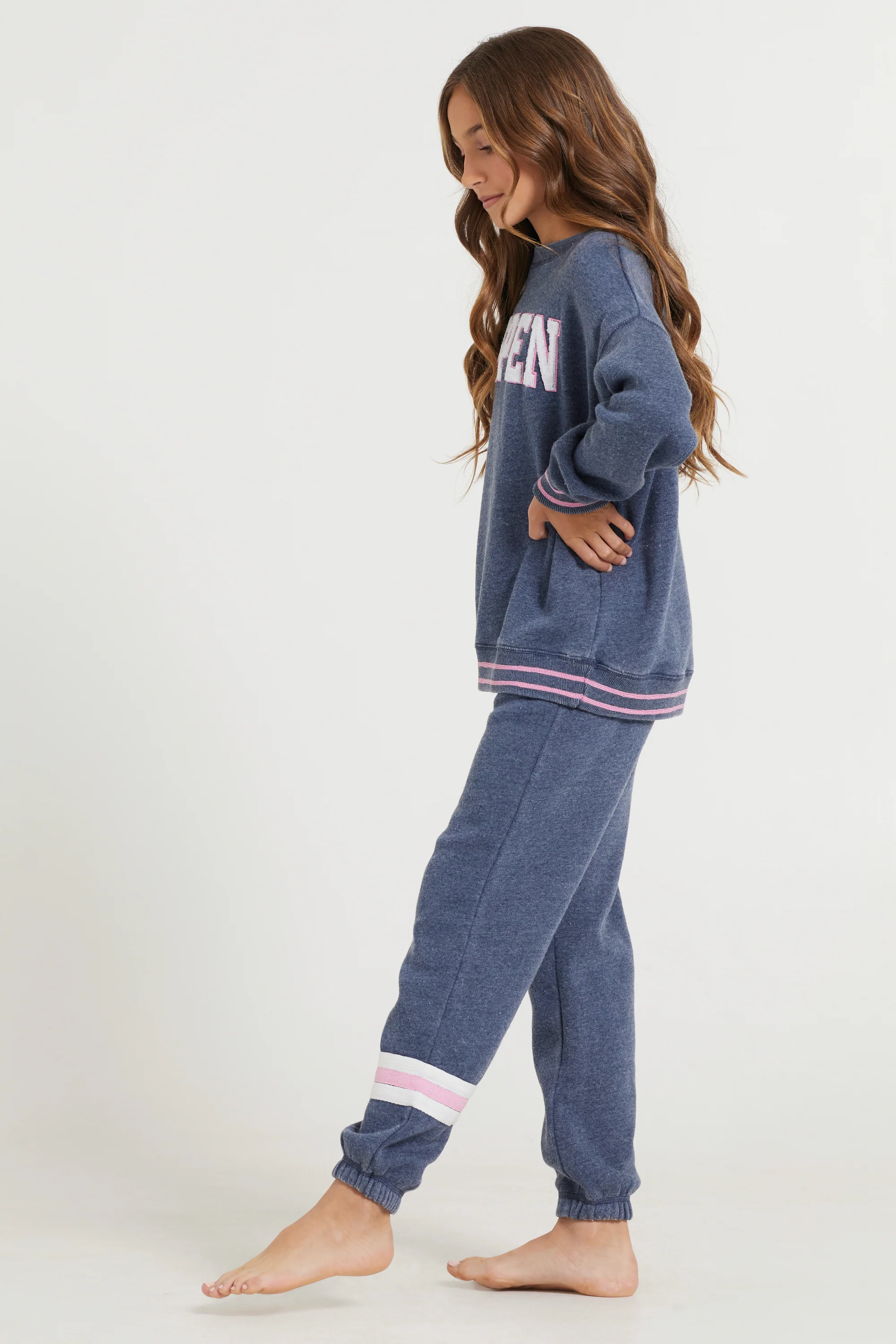 Kids Navy Aspen Patch Crew - Image 3