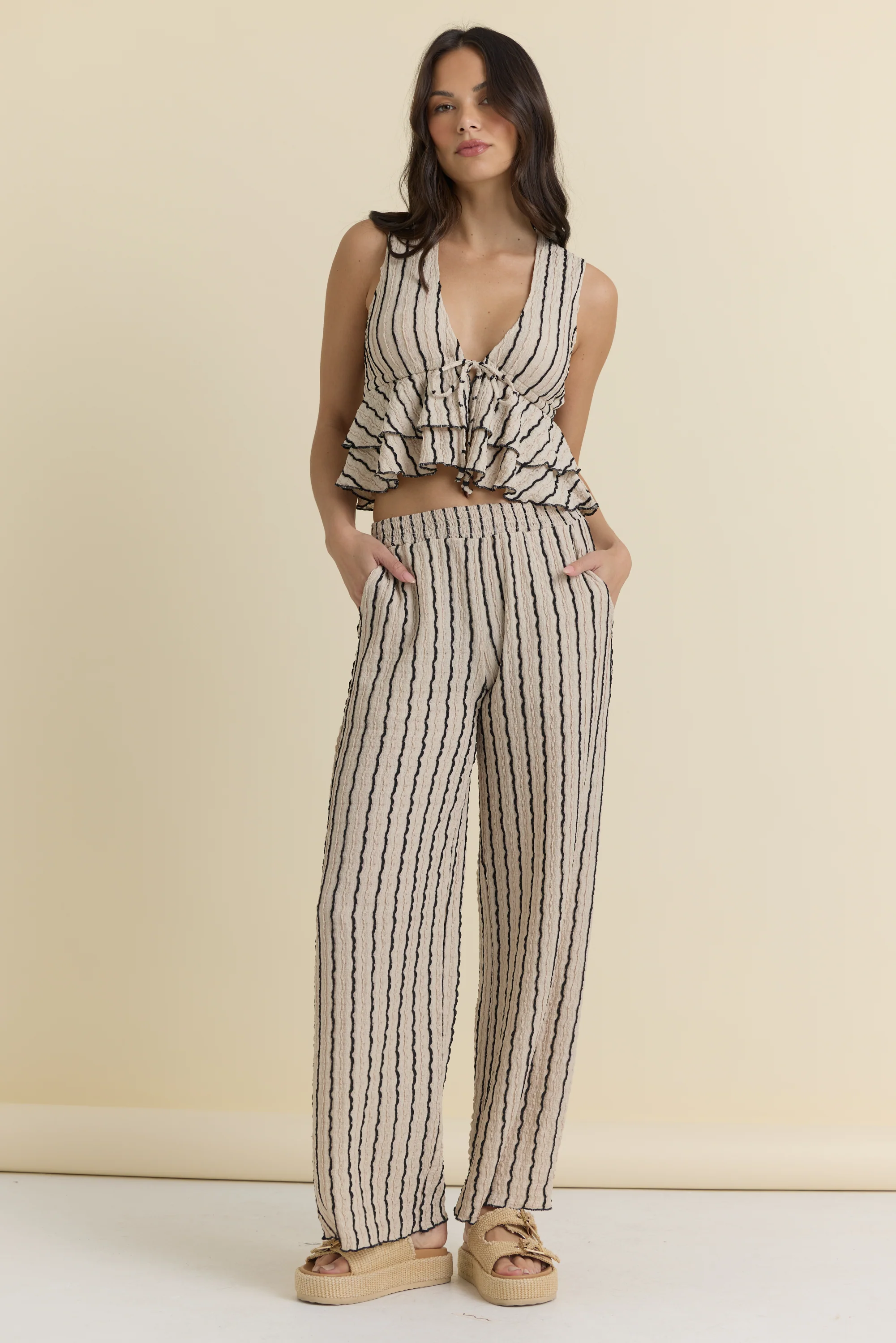 Novelty Knit Front Tie Top - Image 2