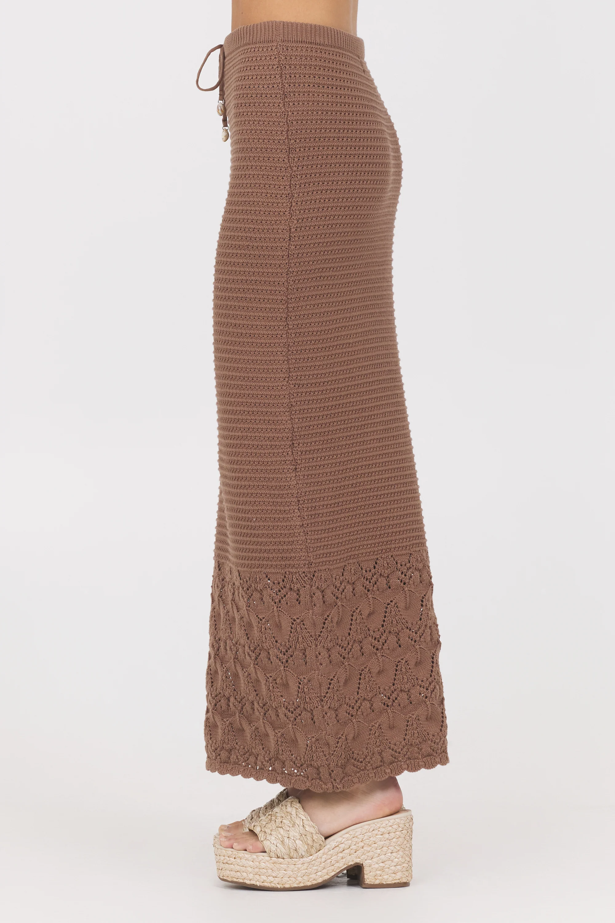 Pecan Crochet Maxi Skirt - Image 3