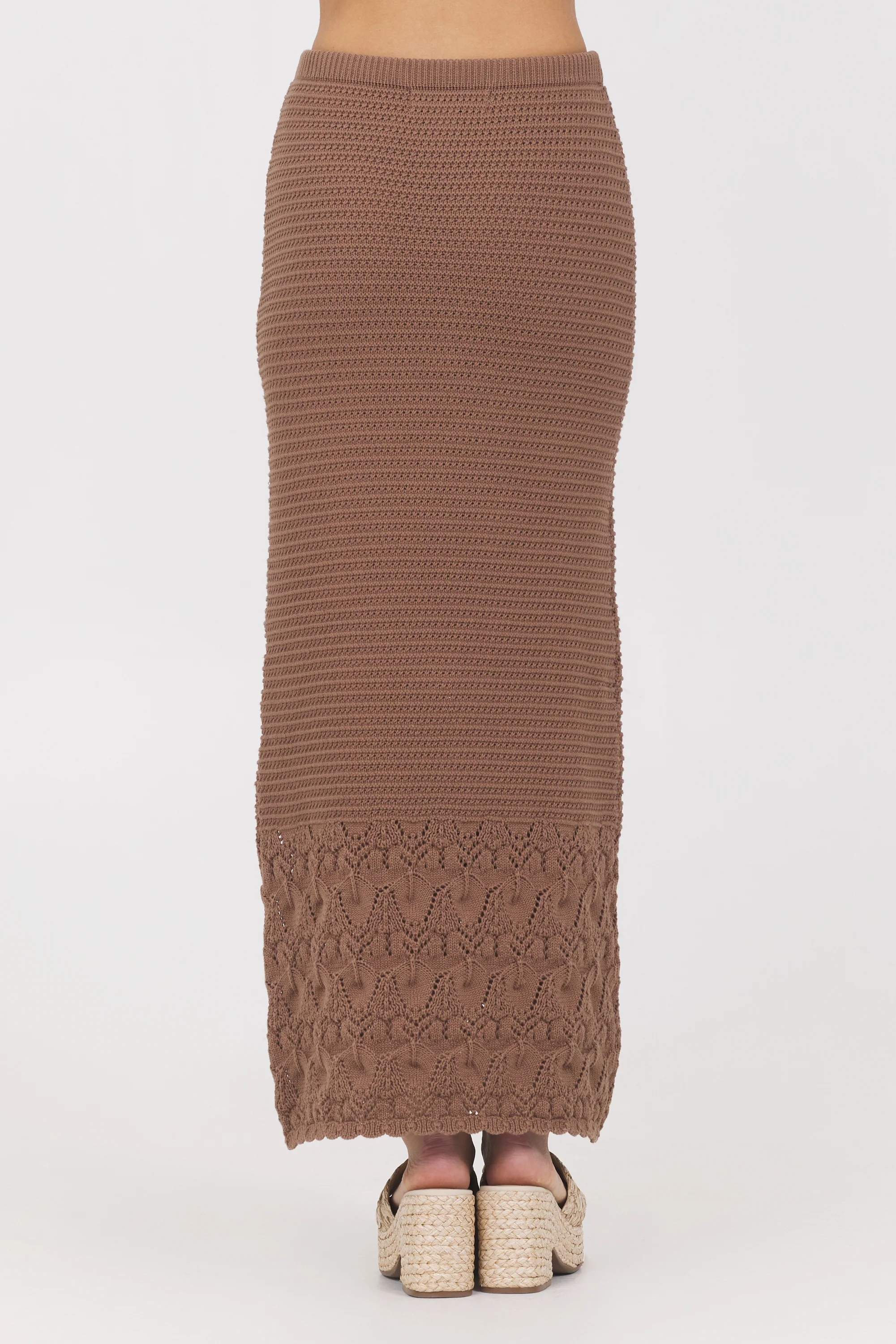 Pecan Crochet Maxi Skirt - Image 4