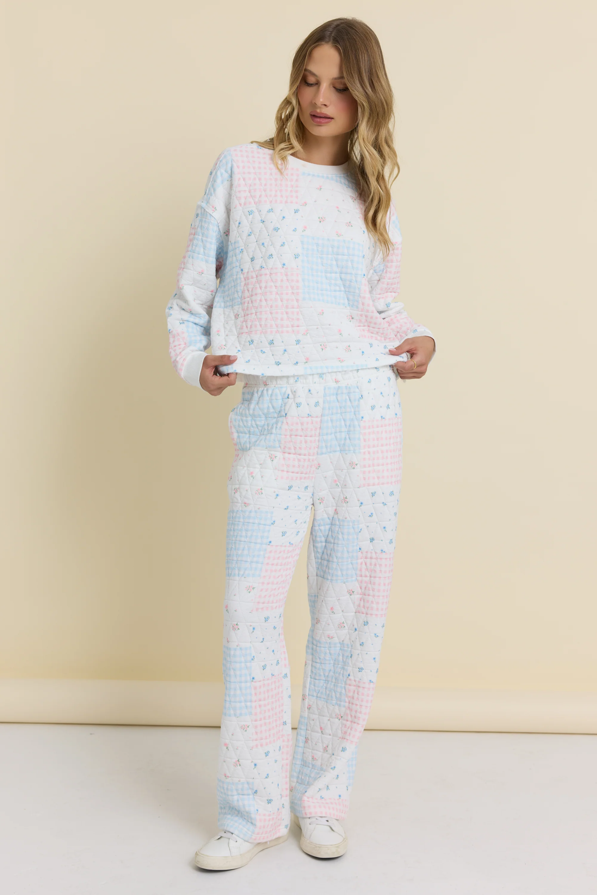 Printed Quilt Wide Leg Pant - Image 4