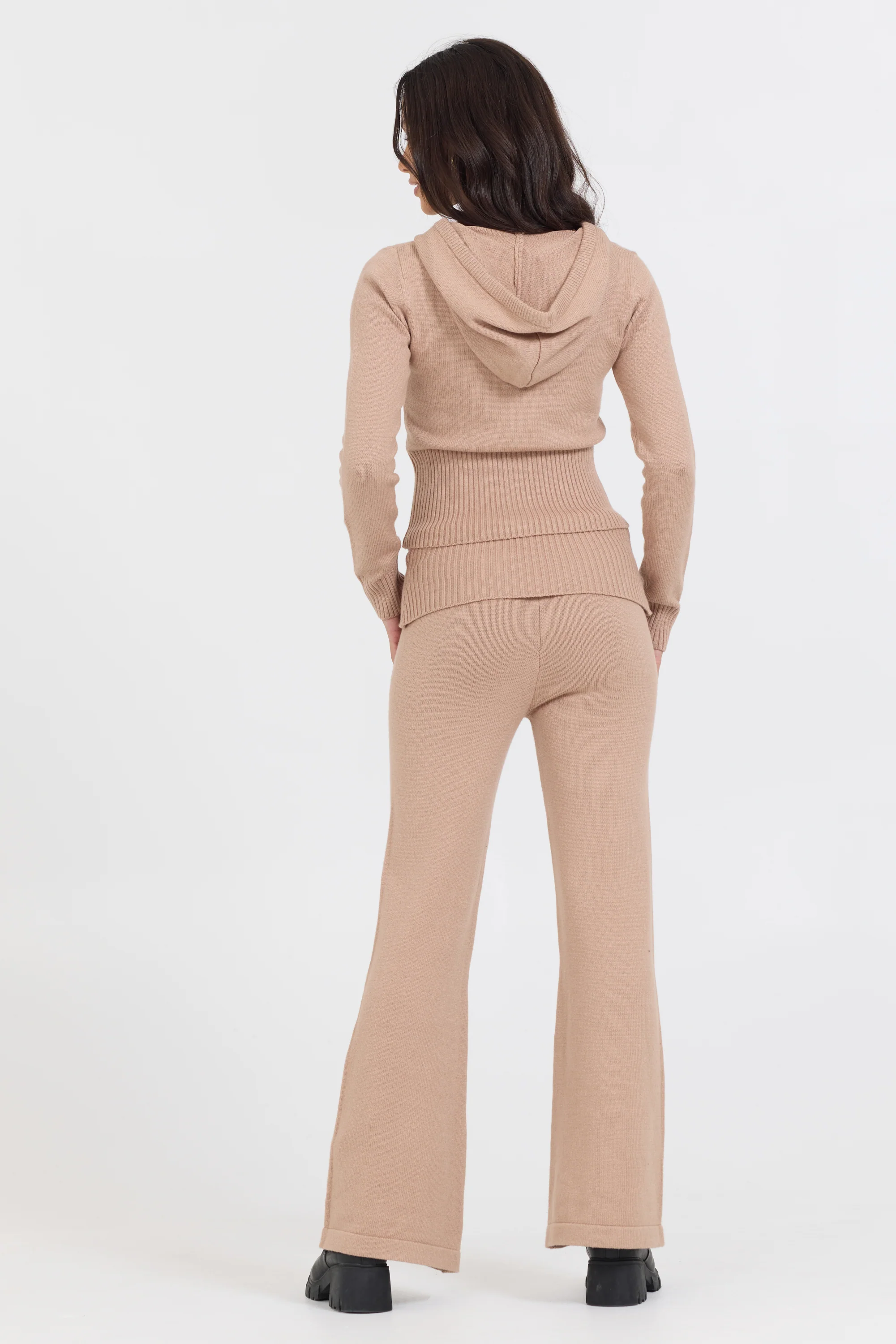 Salted Caramel Slim Fit Knit Fold Over Flare Pant - Image 5