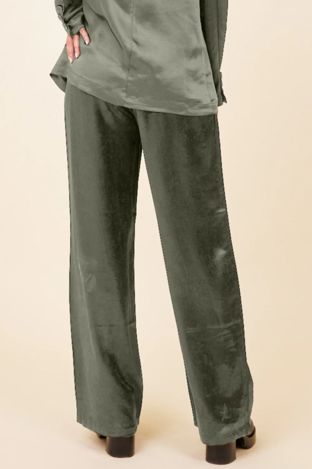 Silver Pine Heavy Satin Trouser - Image 2