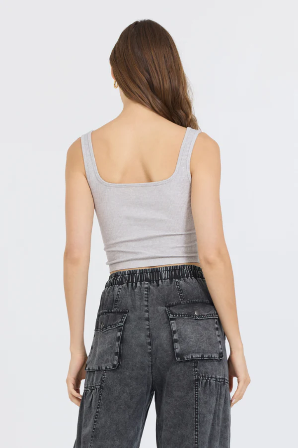 Heather Grey Seamless Tank Top - Image 2