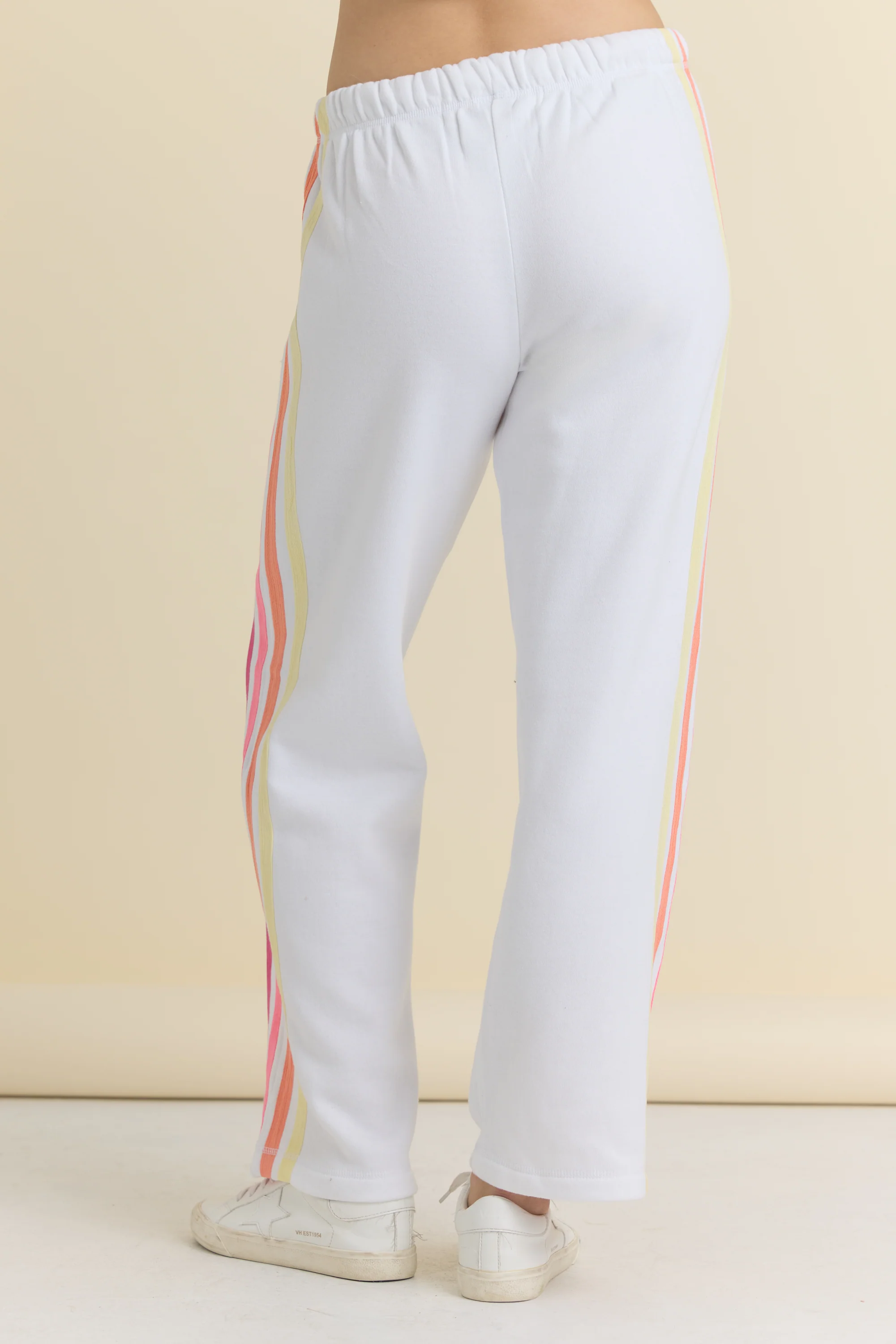 Stripe Twill Tape Fleece Wide Leg Pants - Image 4