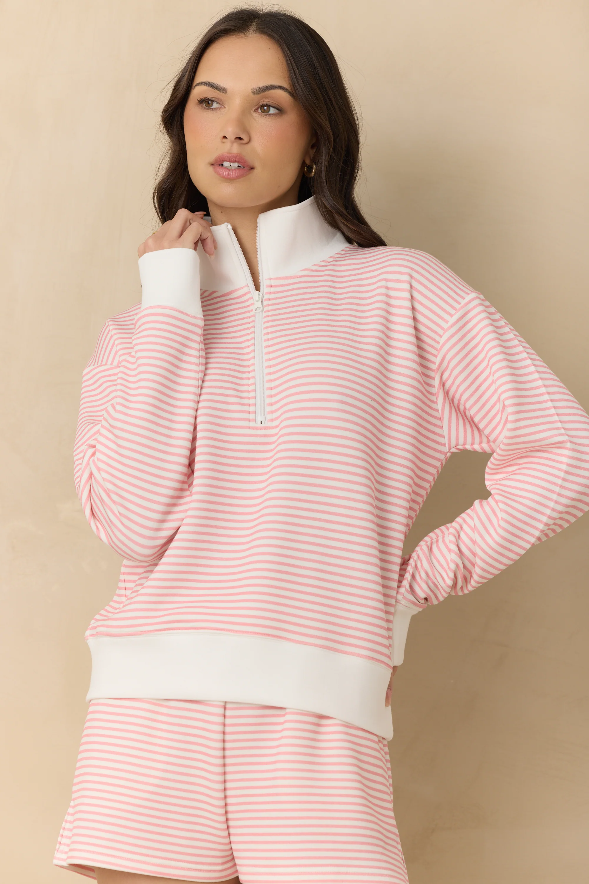 Striped Cloud Fleece Quarter Zip - Image 7