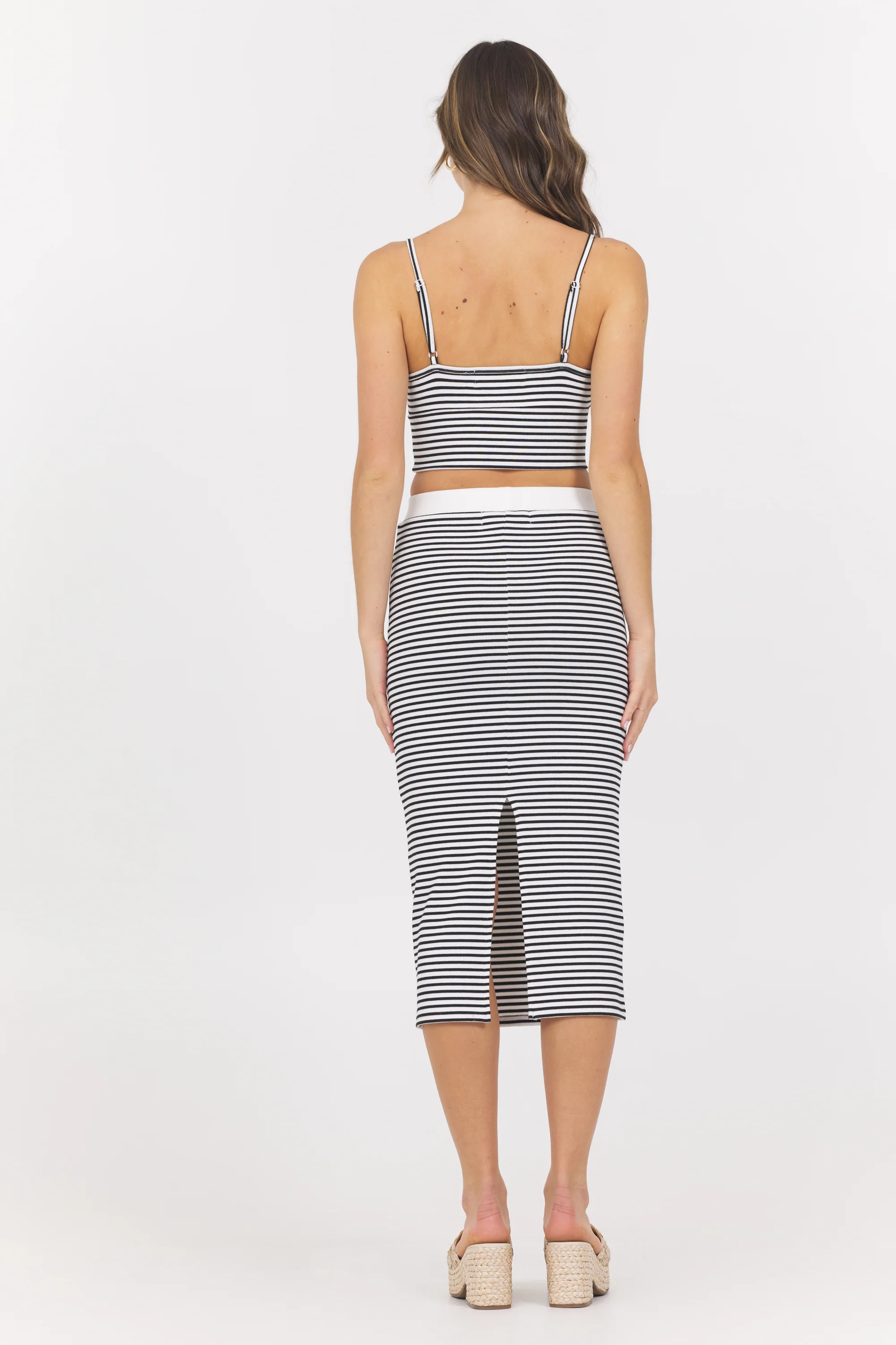 Striped Knit Twist Front Cut Out Tank - Image 3