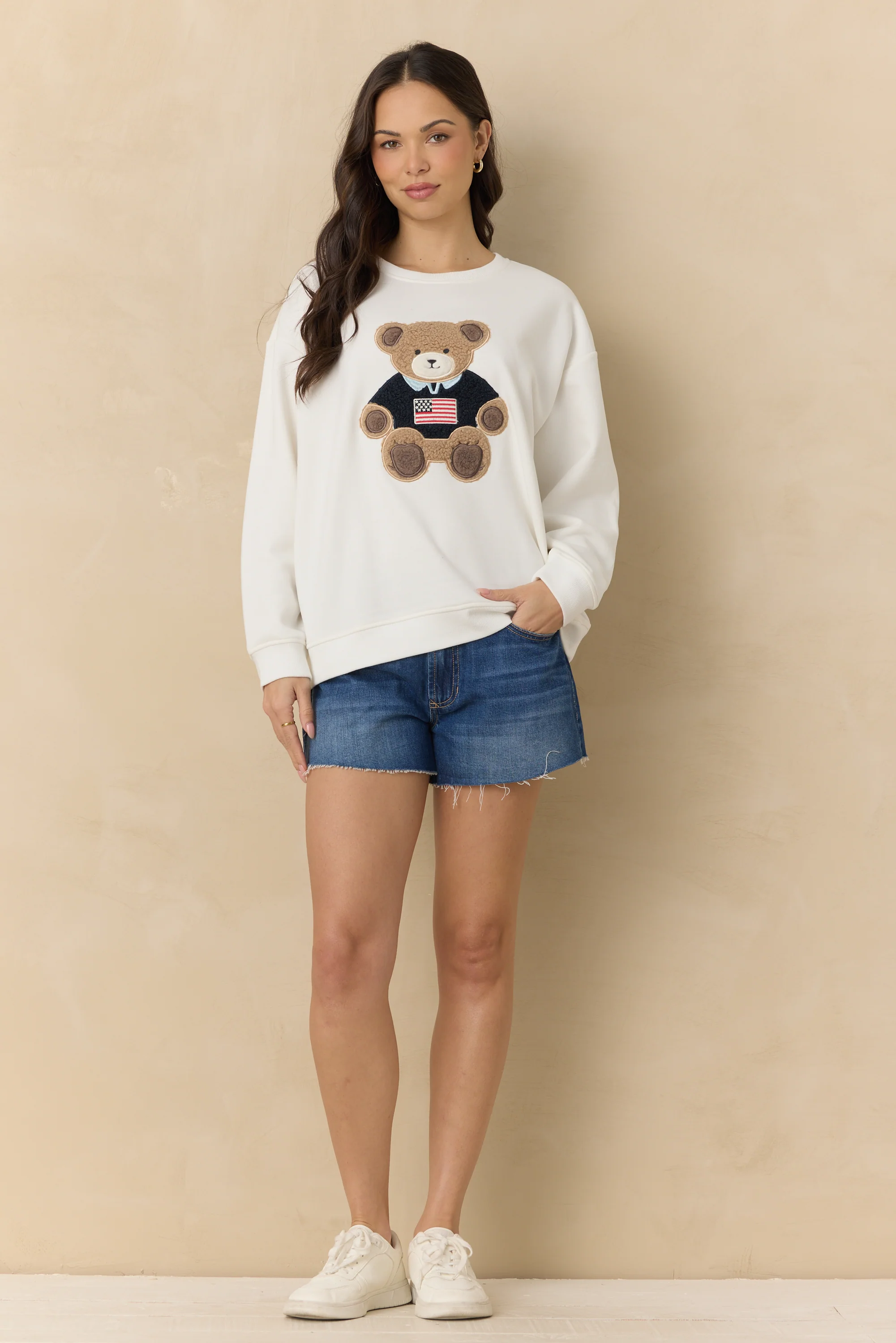 Surf Wash Teddy Applique Crew - Image 3