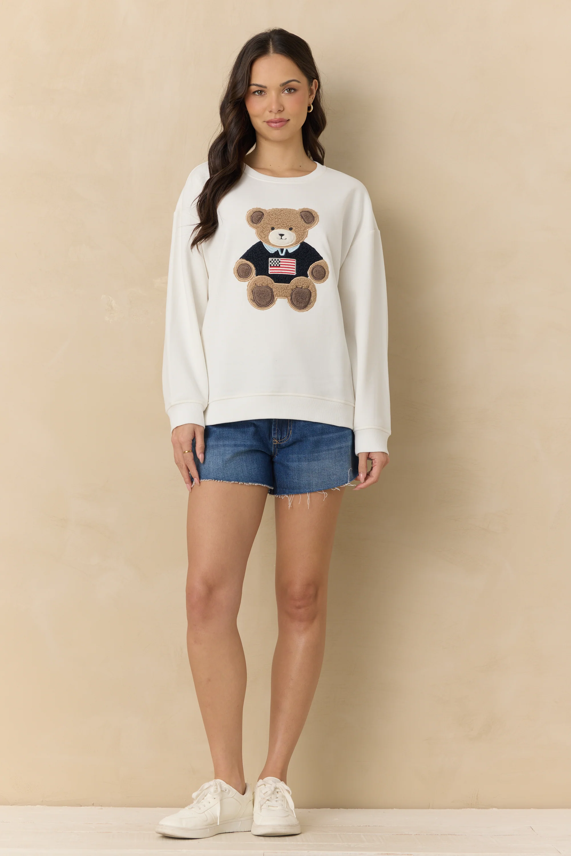 Surf Wash Teddy Applique Crew - Image 4