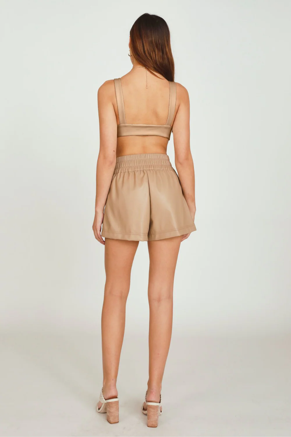 Toffee Faux Leather Bra Top - Image 4