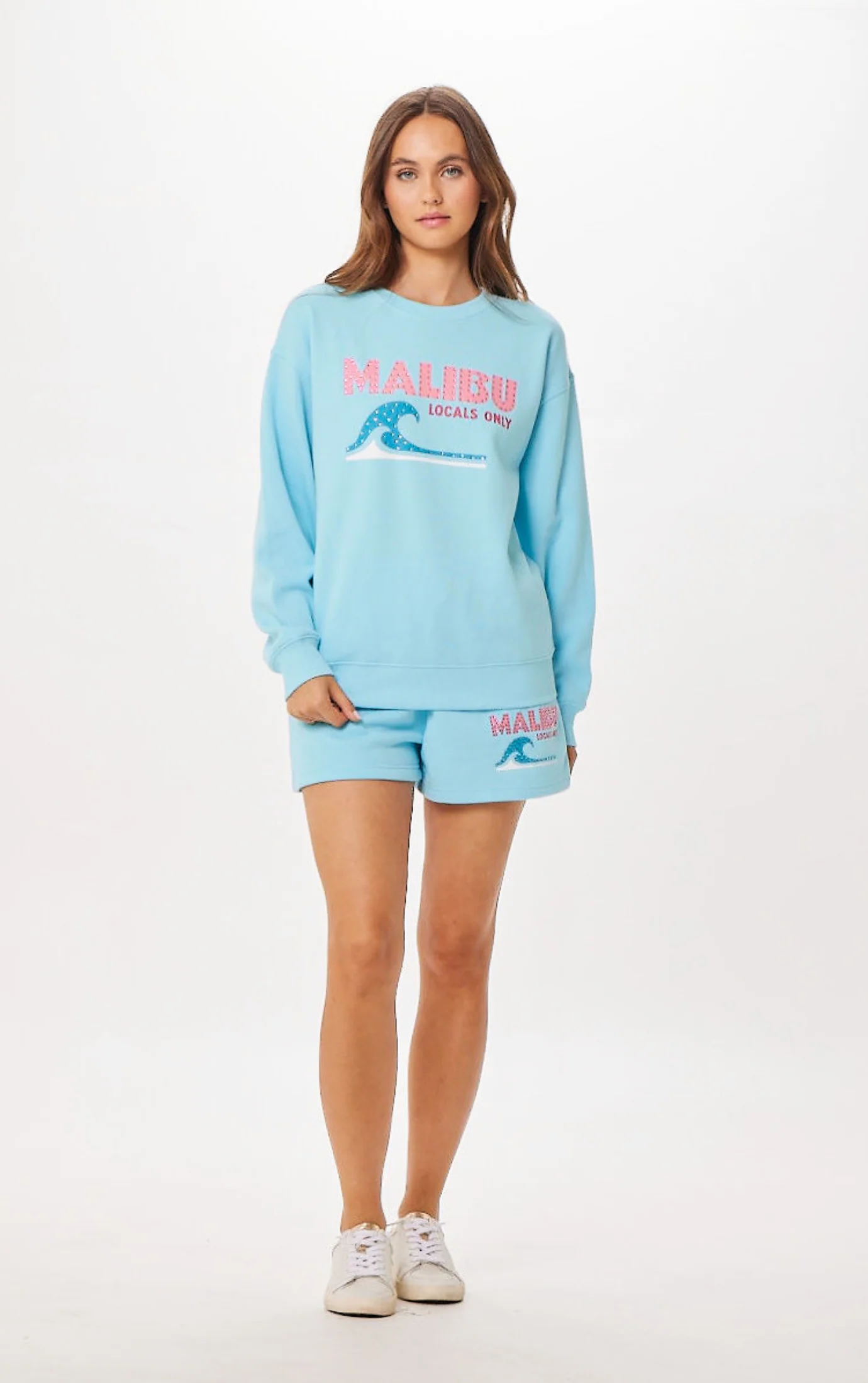 Tropical Blue Malibu Jet Setter Surf Wash Crewneck - Image 3