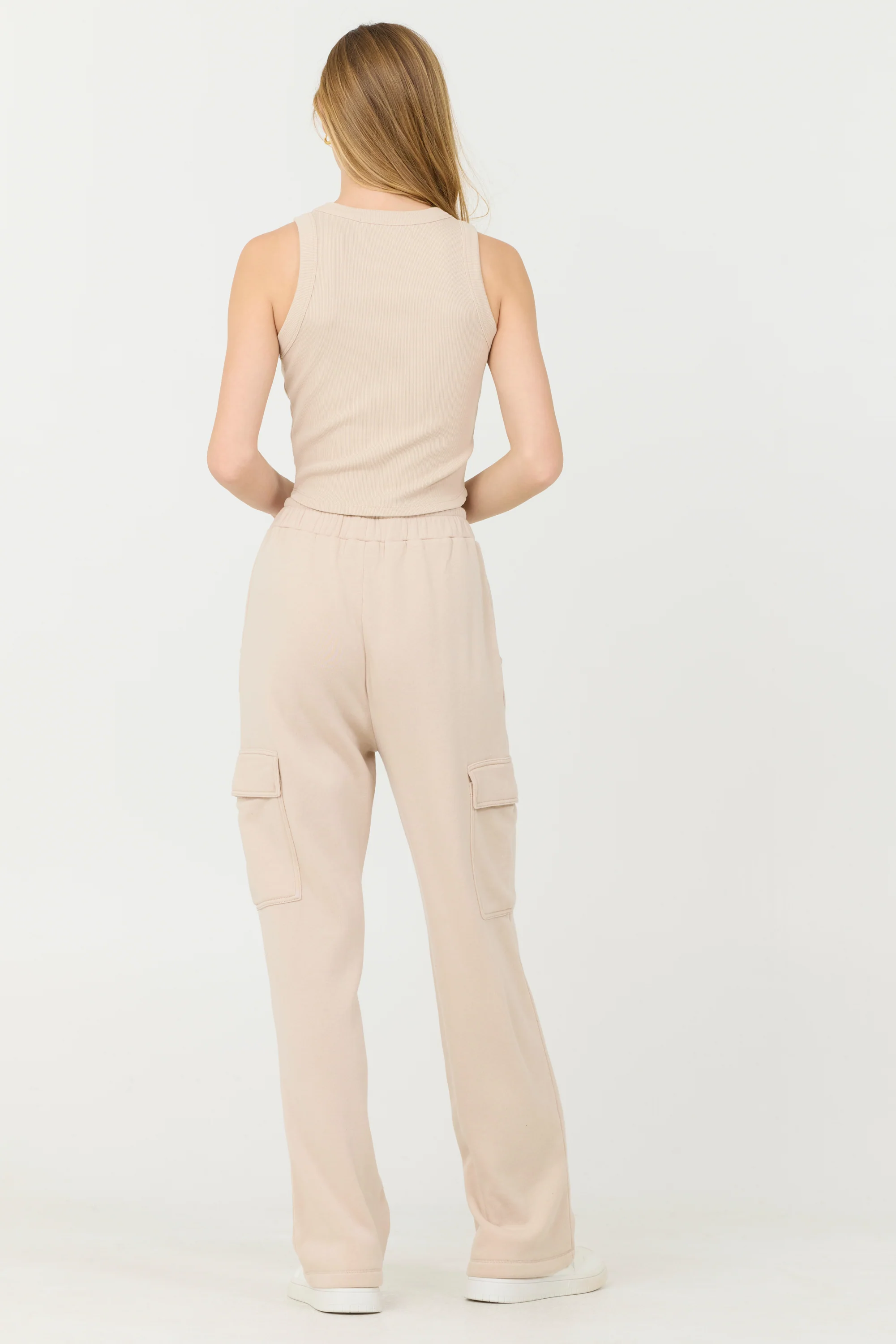 Vanilla Cream Cashmere Fleece Rib Tank - Image 5