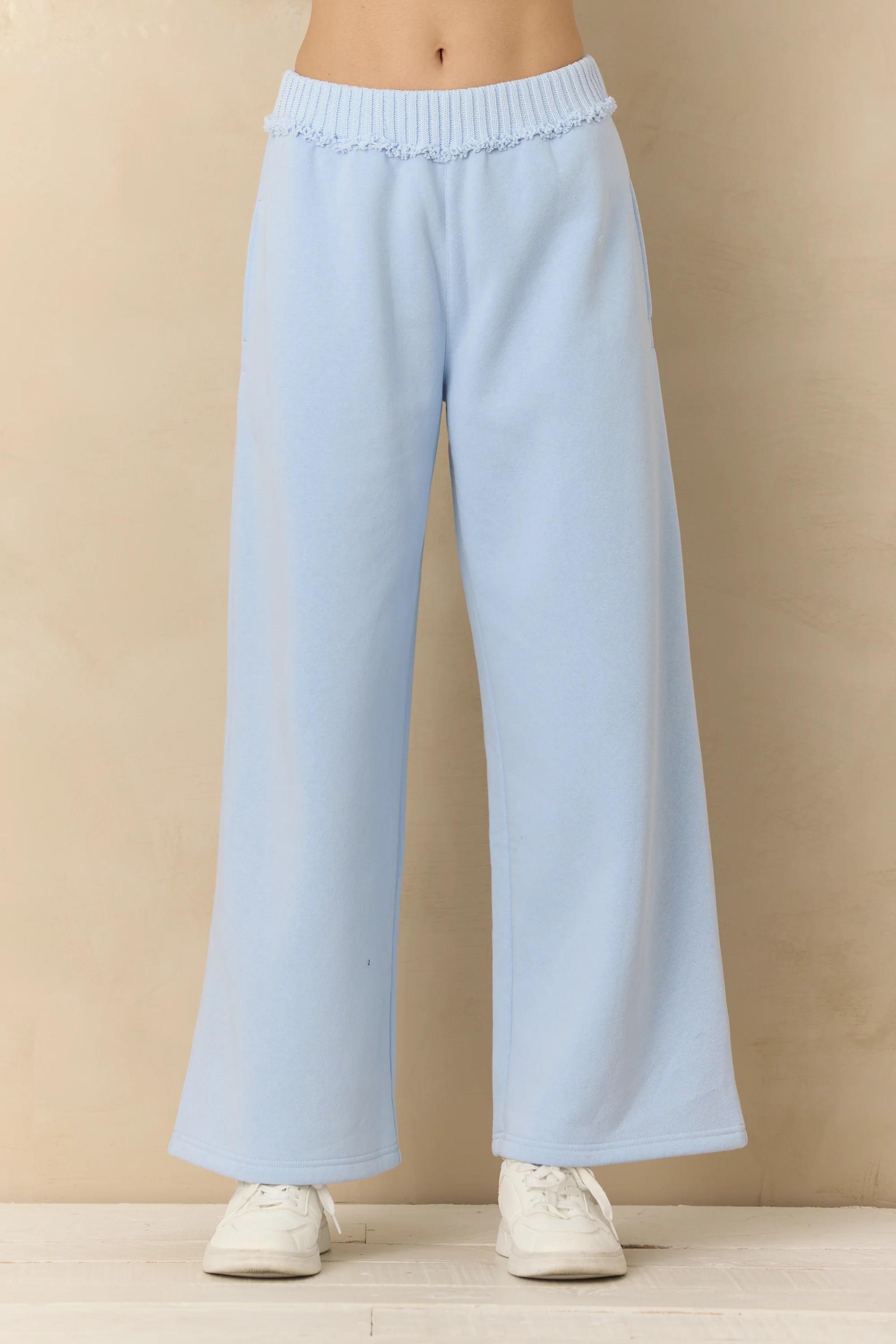 Vintage Fleece Wide Leg Pants with Rib - Image 5