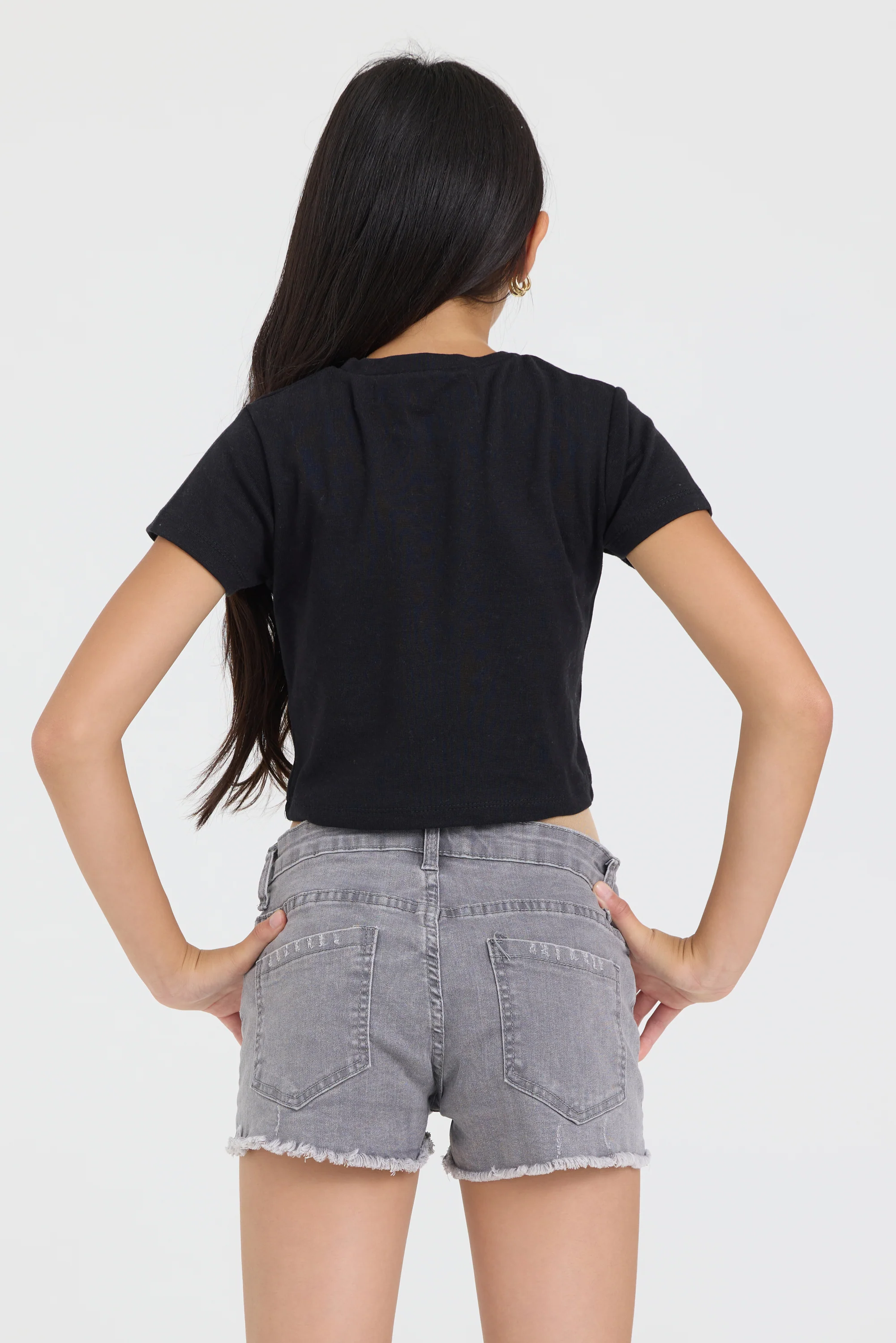 Kids Vintage Grey Fray Short - Image 3